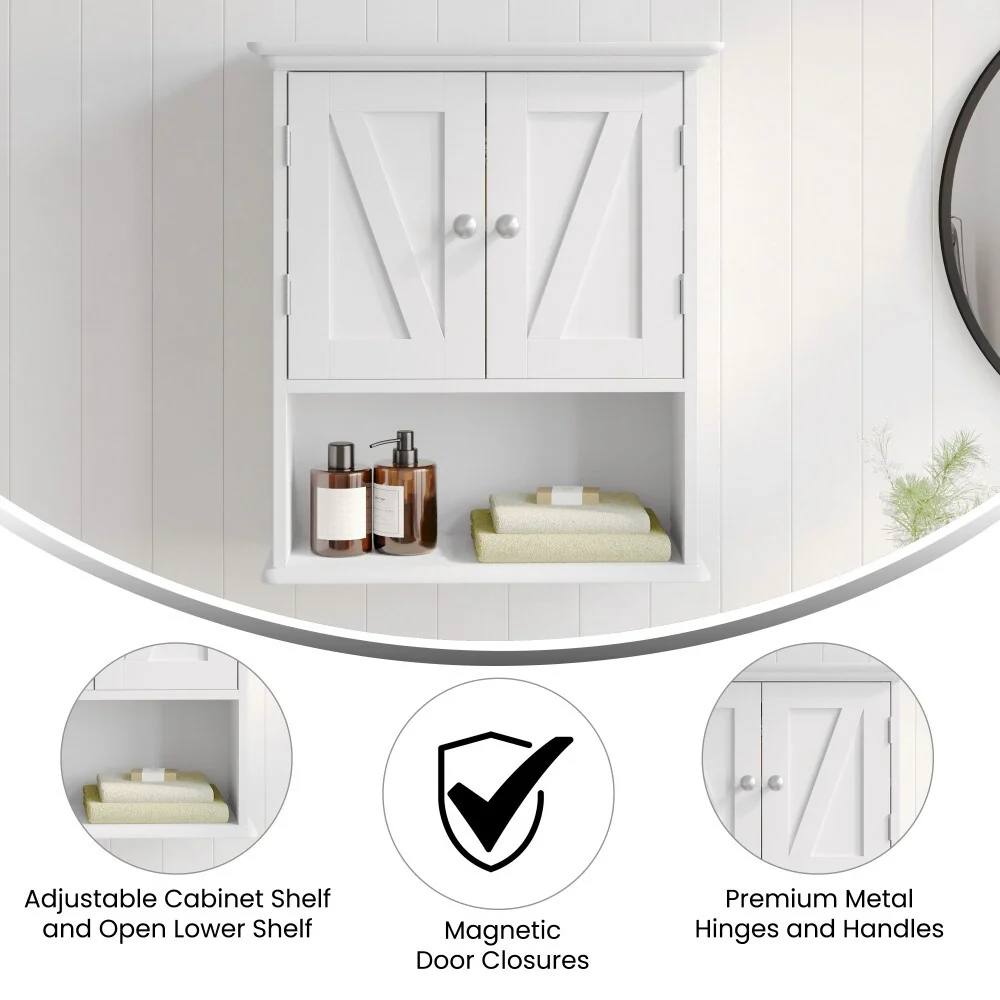 Wall-Mounted Medicine Cabinet Bathroom Storage Organizer with Shelves