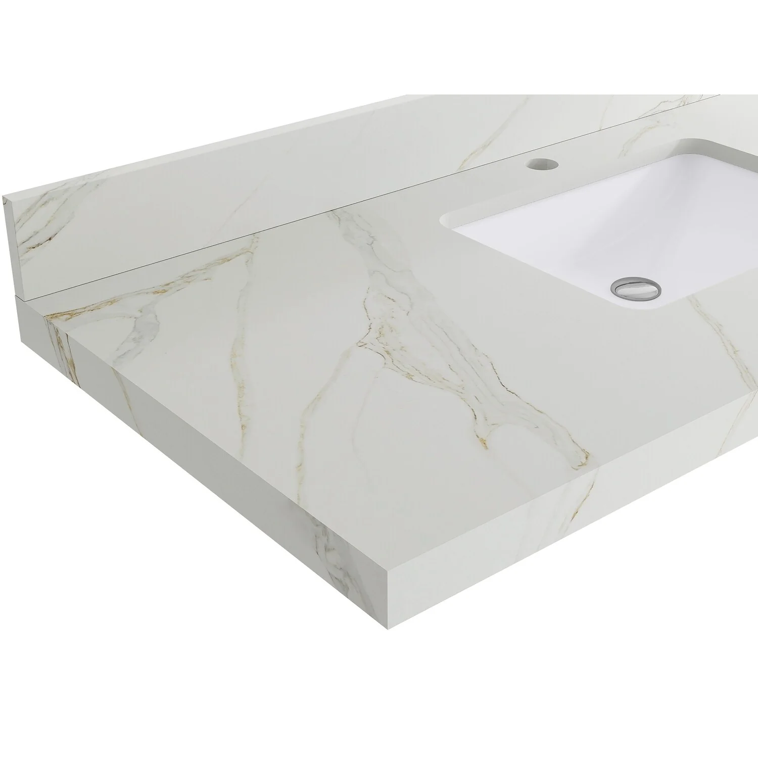 Willow Collection 30 in W x 22 in D x 36 in H Reeded Boston Single Bowl Sink Bathroom Vanity with Quartz or Marble Countertop