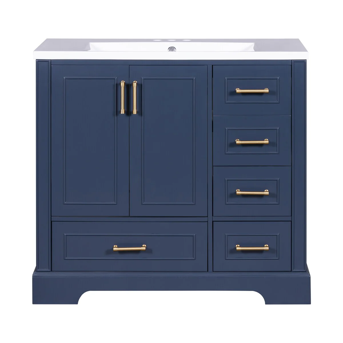 Bathroom Cabinet with Two Doors and Four Drawers