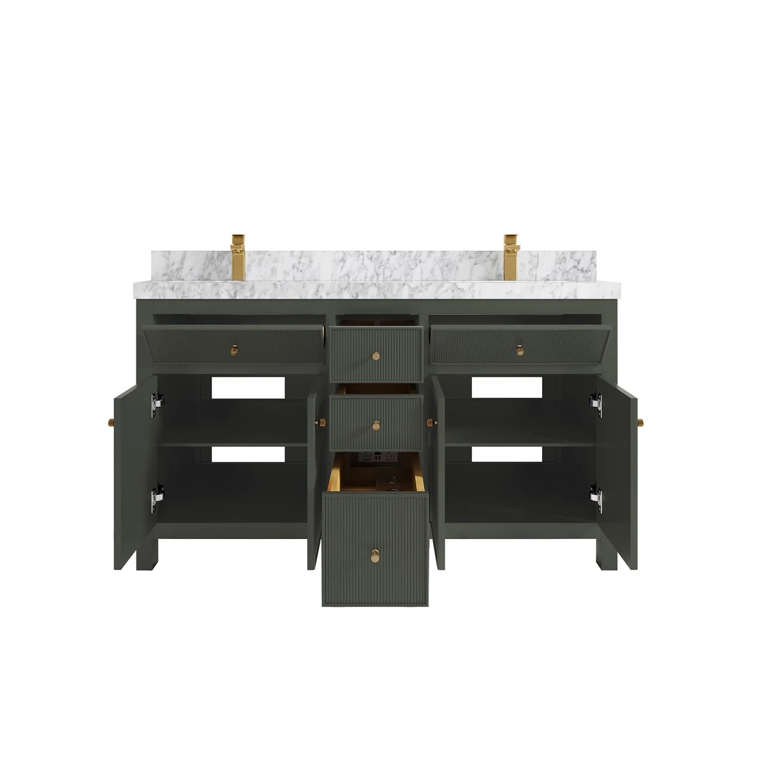 Willow Collections 60 in. W x 22 in D. Sonoma Free Standing Reeded Double Sink Bathroom Vanity with Countertop