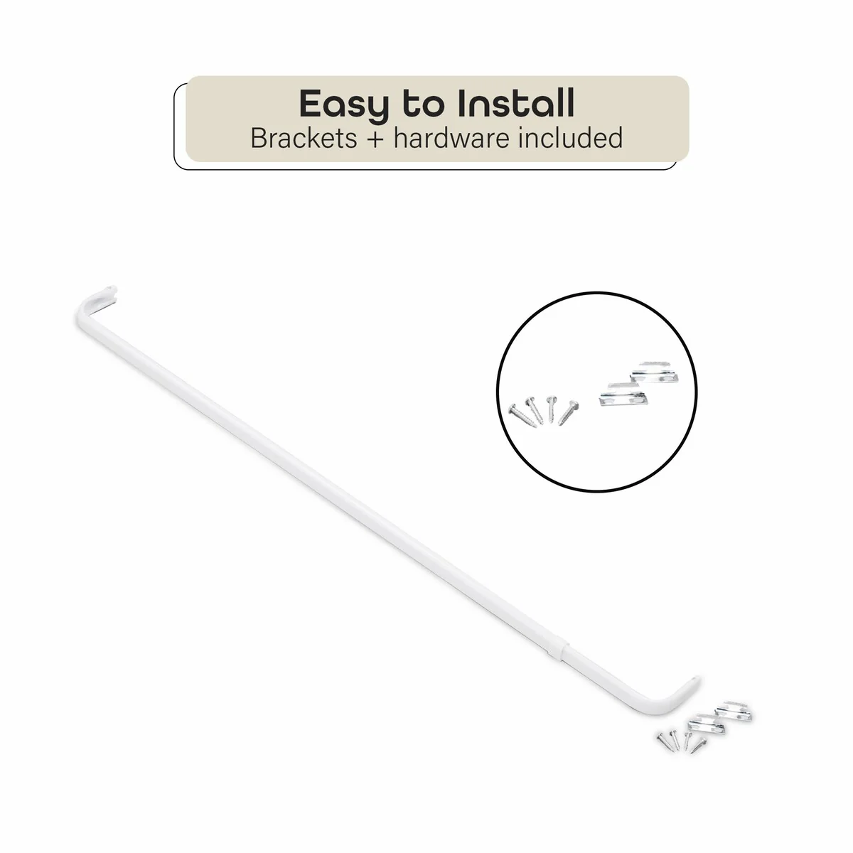 ACHIM Fantasia Single Curtain Rod 2.5