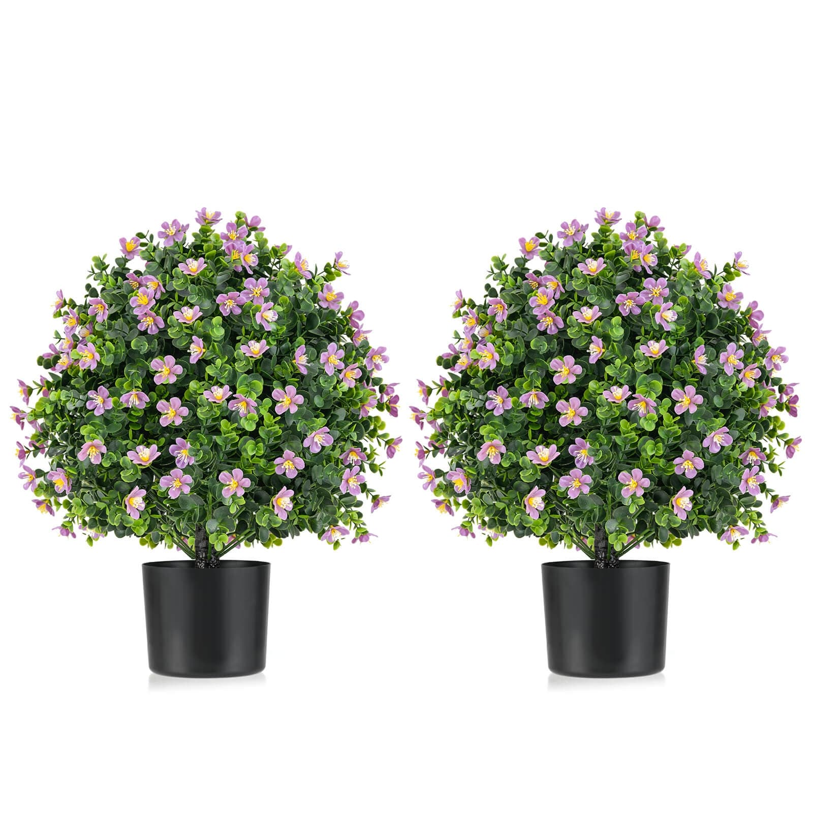 Costway 2 Pack Artificial Boxwood Topiary Ball Tree Faux Shrub Bushes