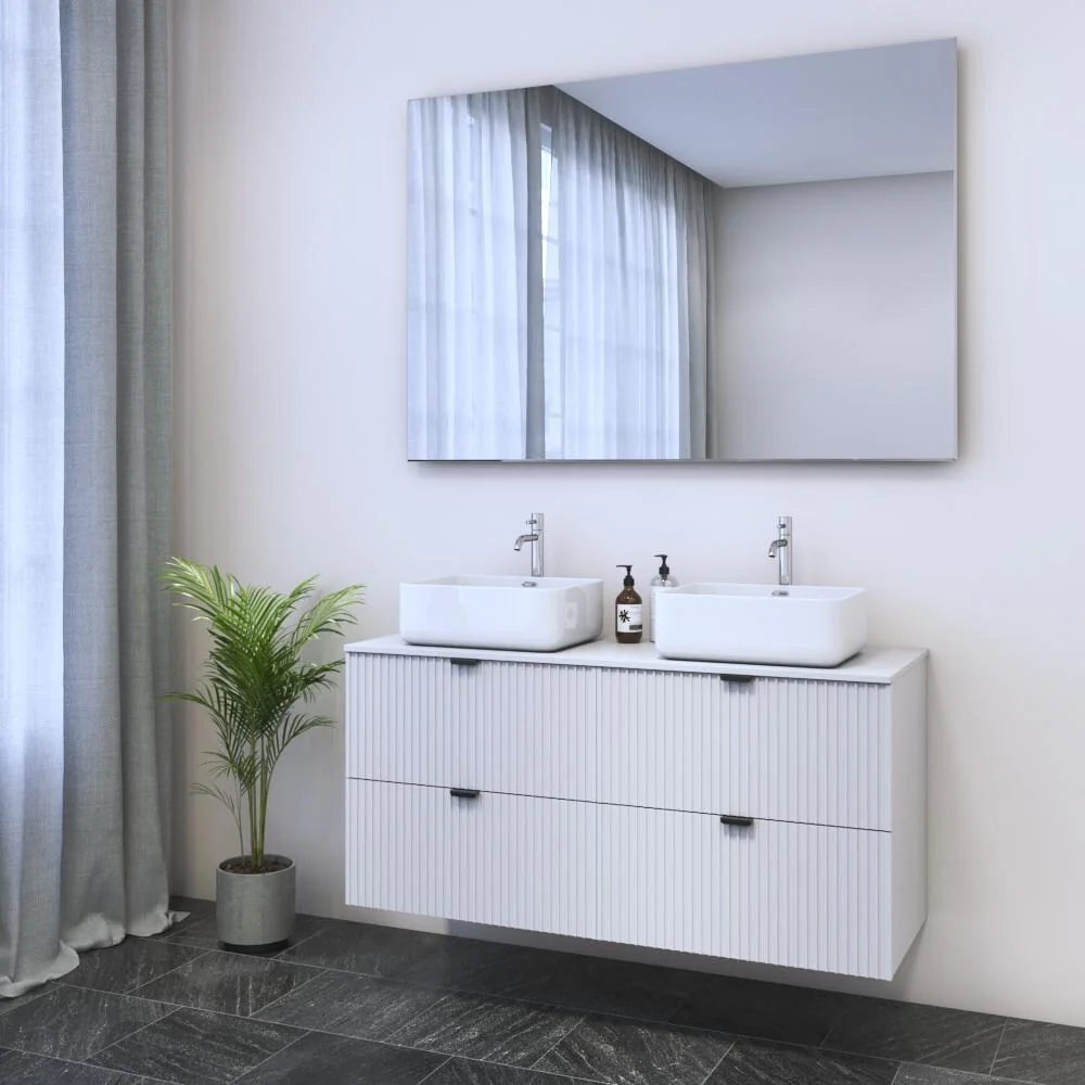 Nicole 4S 120 Double Sink Floating Bathroom Vanity (48