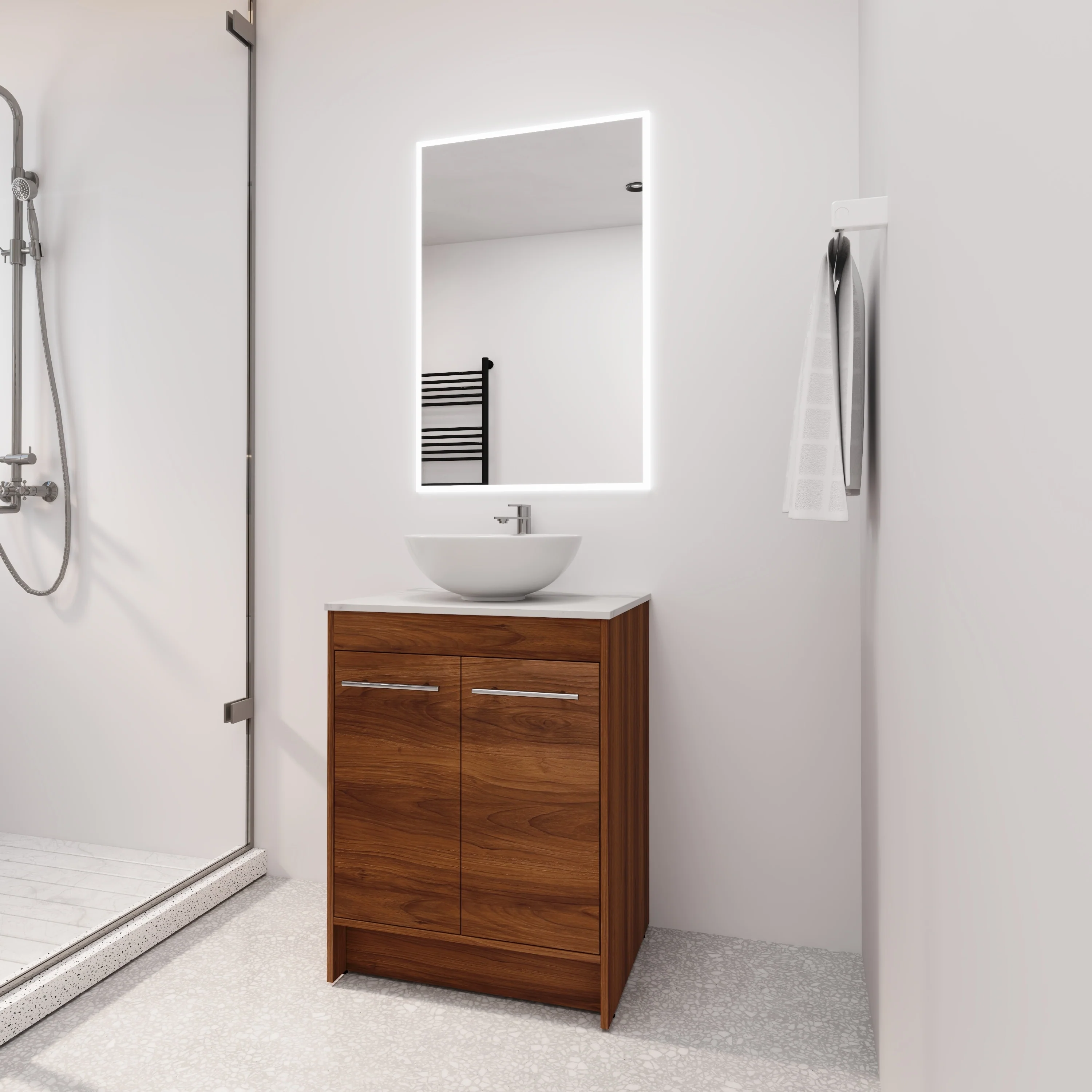 BNK 24/36/48/60 Inch Bathroom Vanity with Sink, Freestanding Bathroom Vanity with Soft Close Doors and Adjustable Shelf