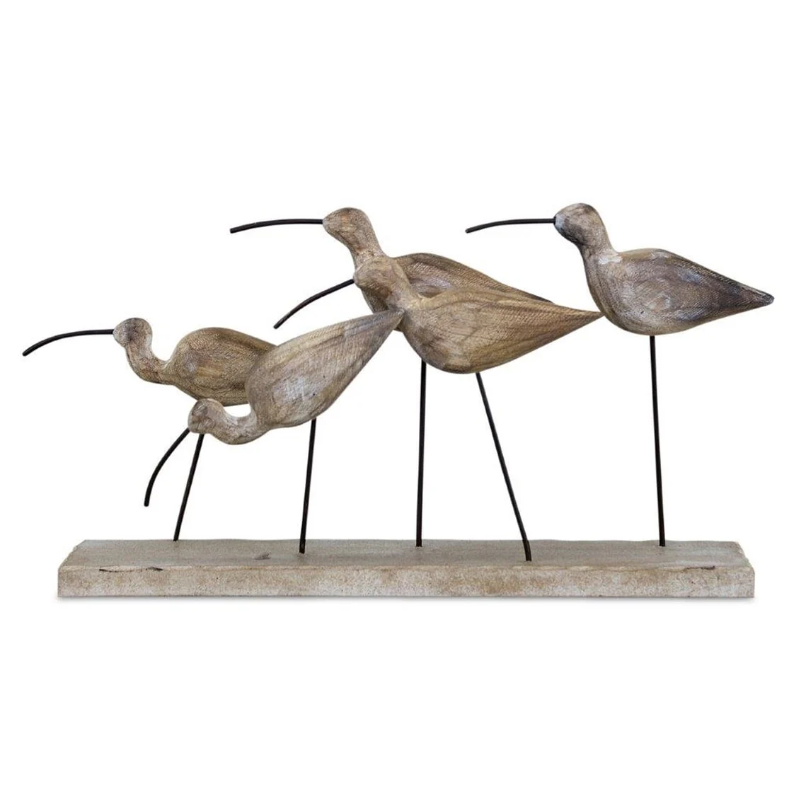 Wooden Bird Sculpture - 13 x 2.5 x 7