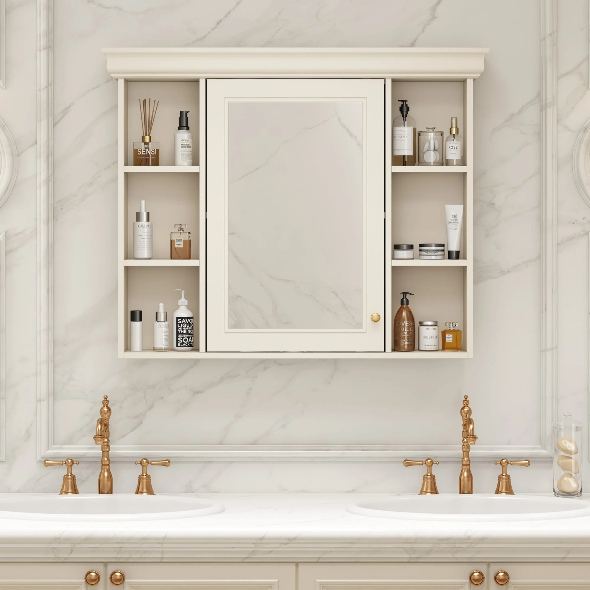 Wall Mounted Bathroom Storage Cabinet with Mirror Door