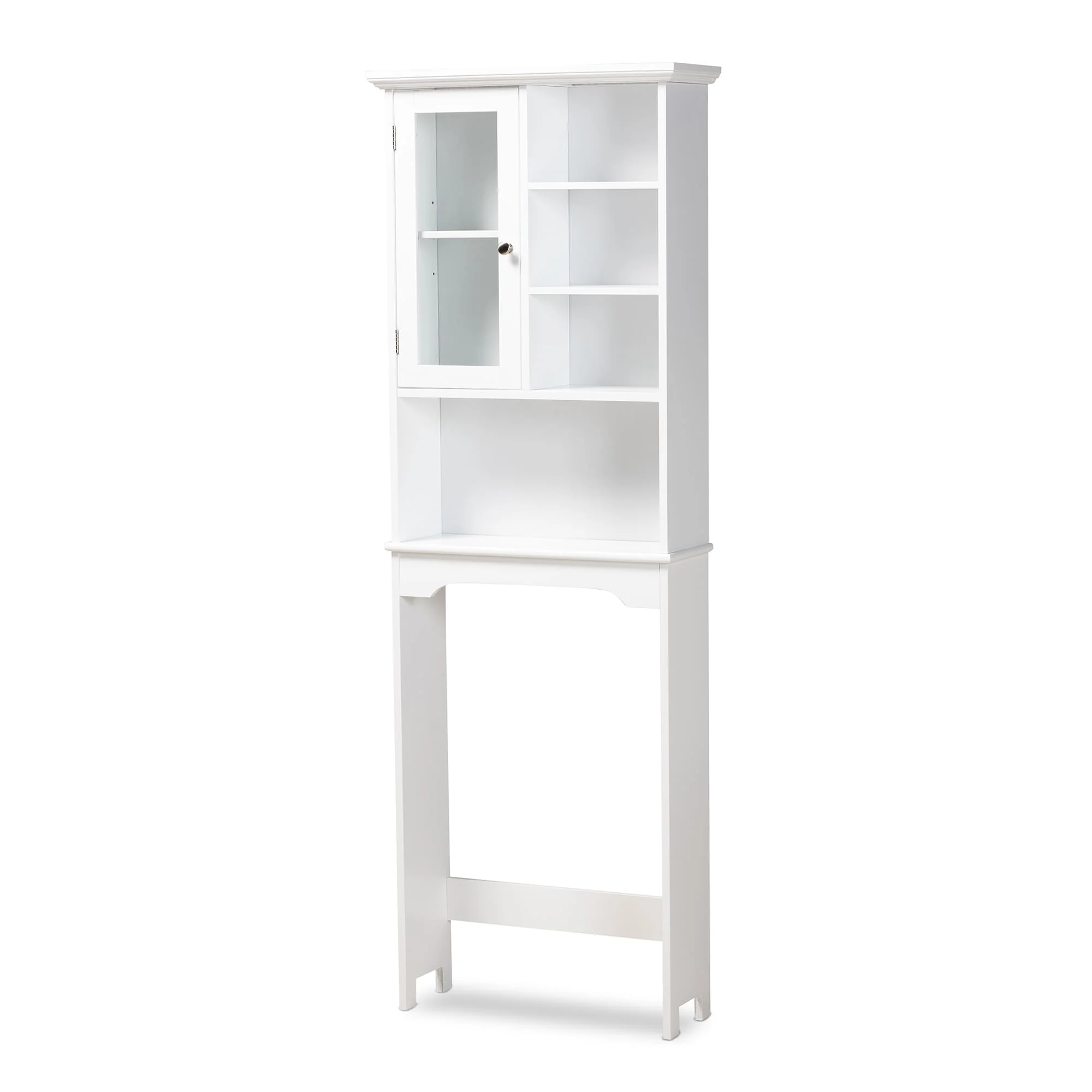 Campbell White Finished Wood Over the Toilet Bathroom Storage Cabinet