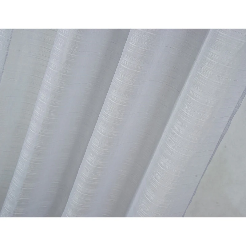 Erica Striped Doily Single Grommet Curtain Panel - (1x) 54 x 90 in. - (1x) 54 x 90 in.