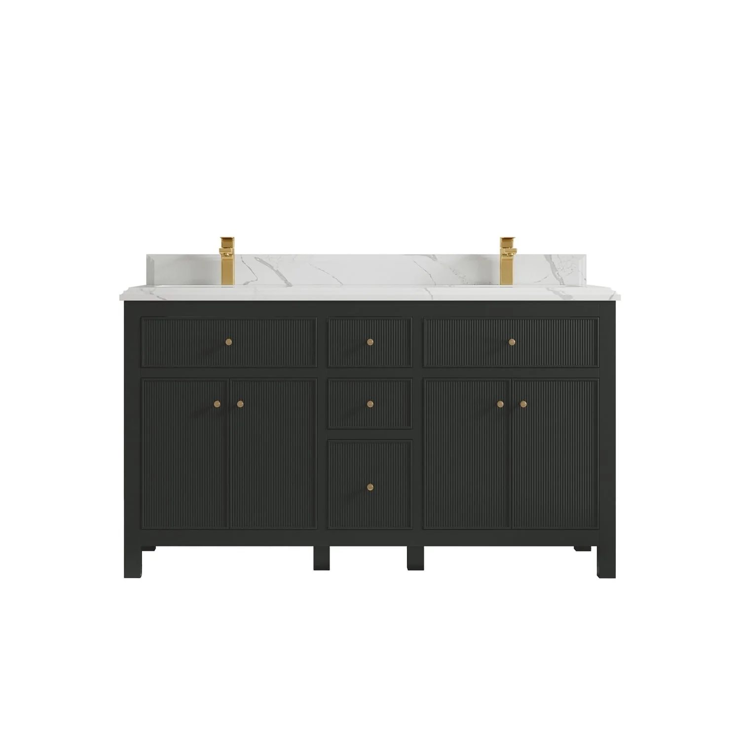 Willow Collections 60 in. W x 22 in D. Sonoma Free Standing Reeded Double Sink Bathroom Vanity with Countertop