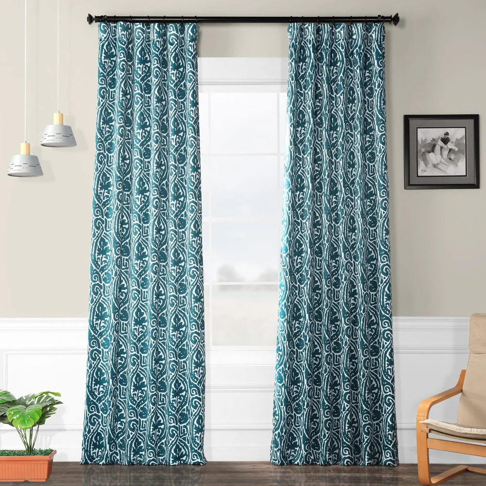 Exclusive Fabrics Abstract Room Darkening Curtain Panel Pair (2 Panels)