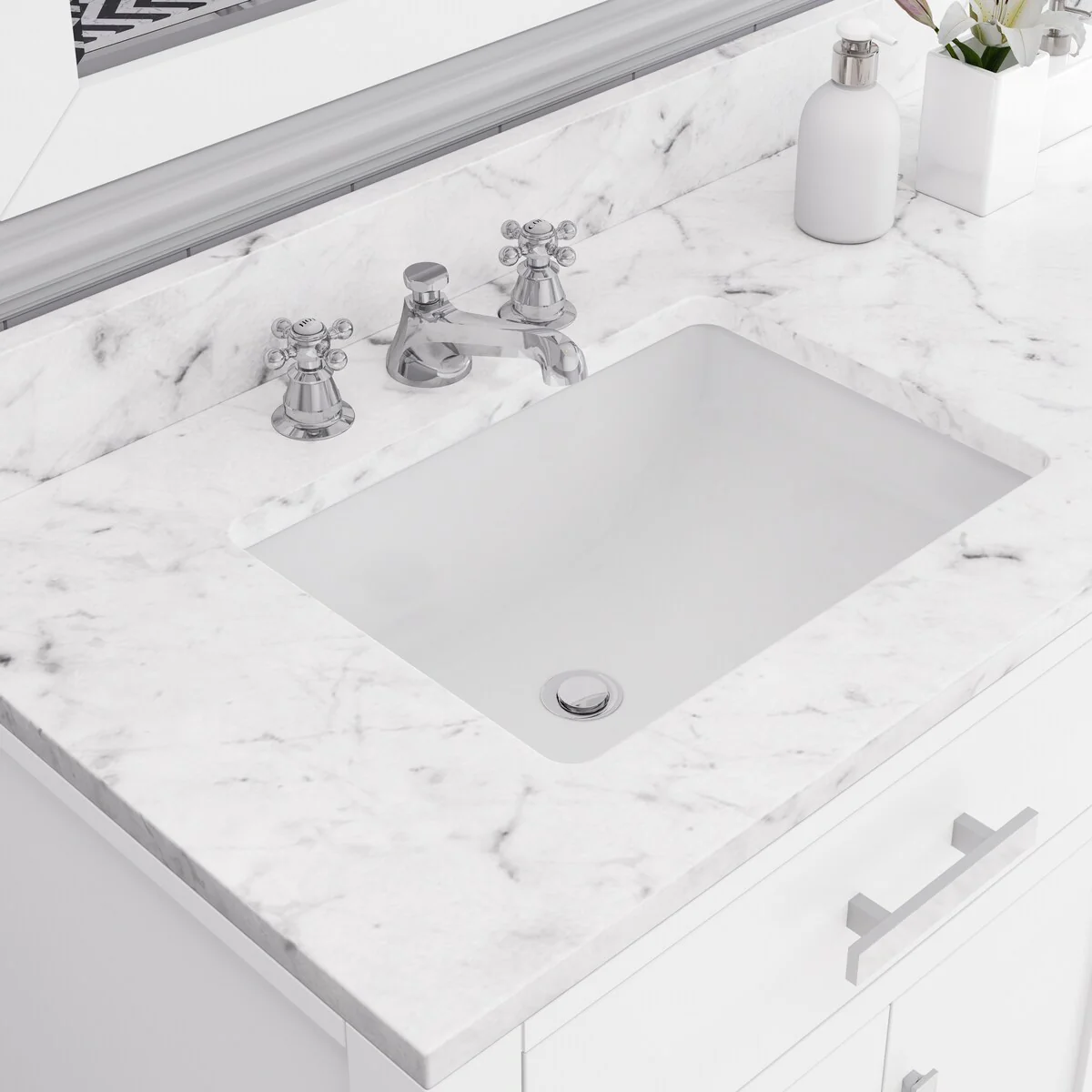 Water Creation Madison 72-inch Solid White Double Sink Bathroom Vanity