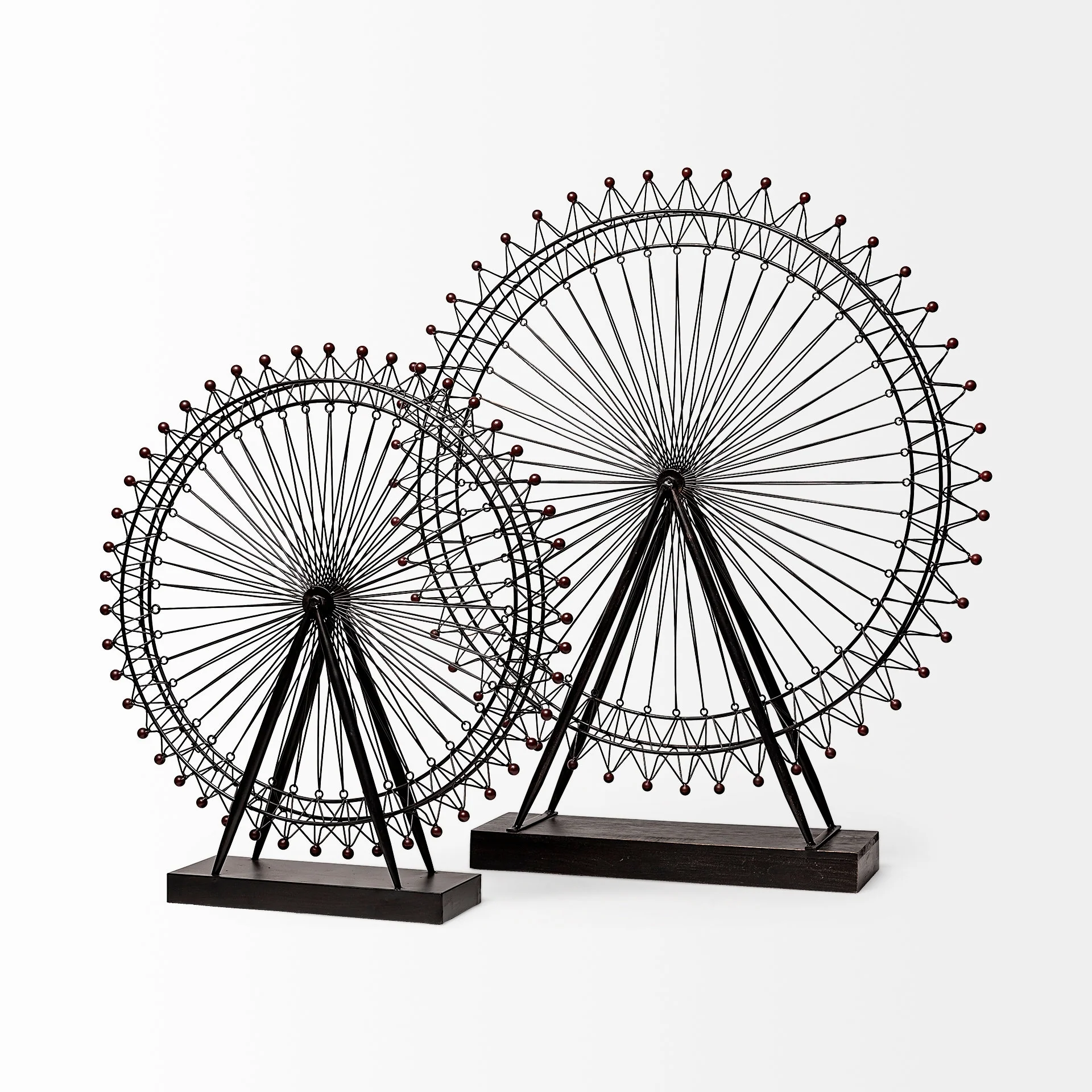 London Eye III Ferris Wheel Black Metal/Wood Accent Piece - 5.0L x 28.7W x 31.9H
