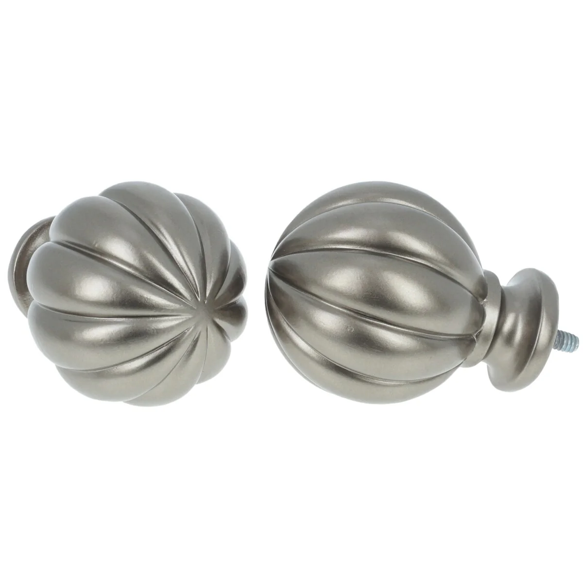 Meriville 1-Inch Diameter Double Window Curtain Rod, Fluted Ball Finial