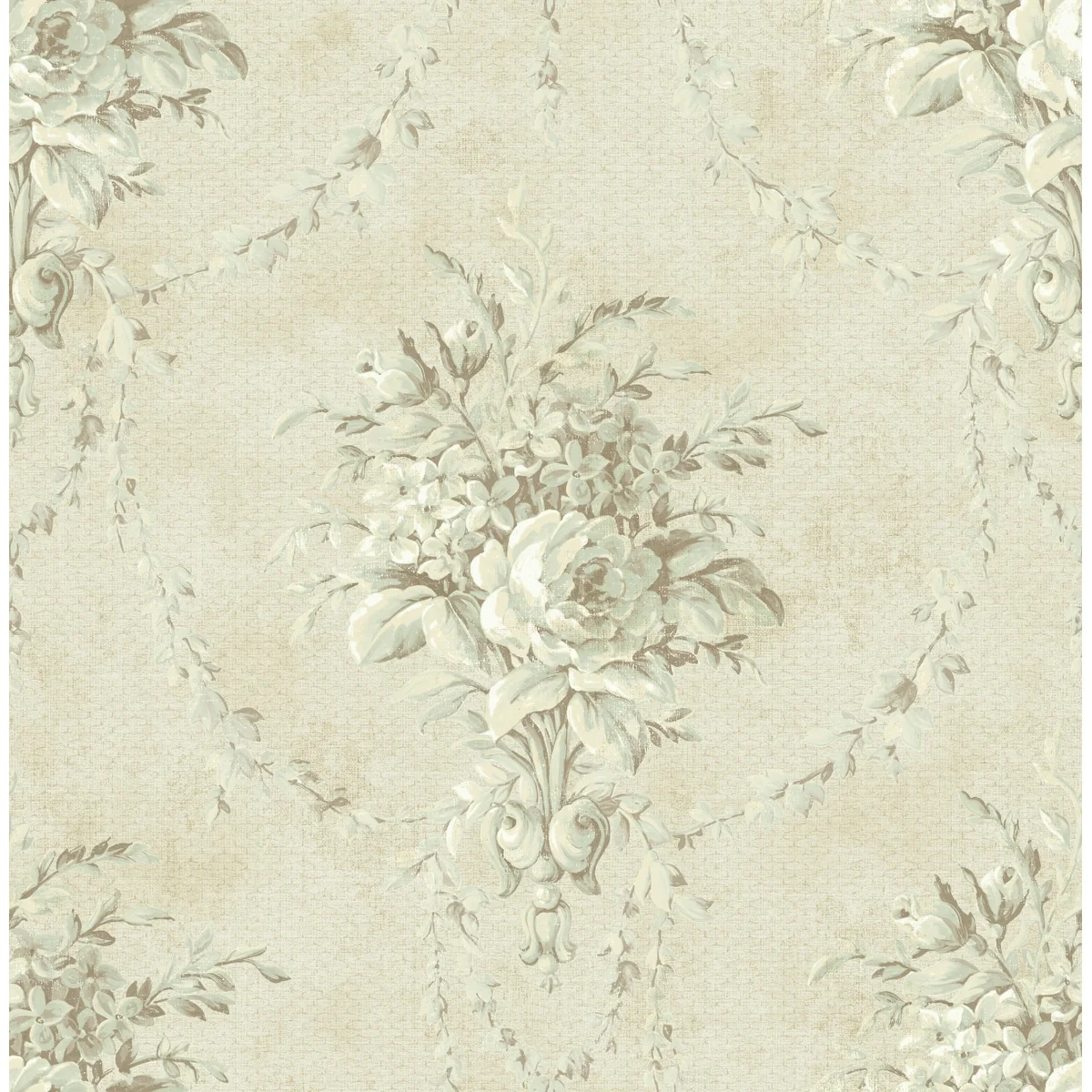 Seabrook Designs Coreen Floral Bouquet Unpasted Wallpaper