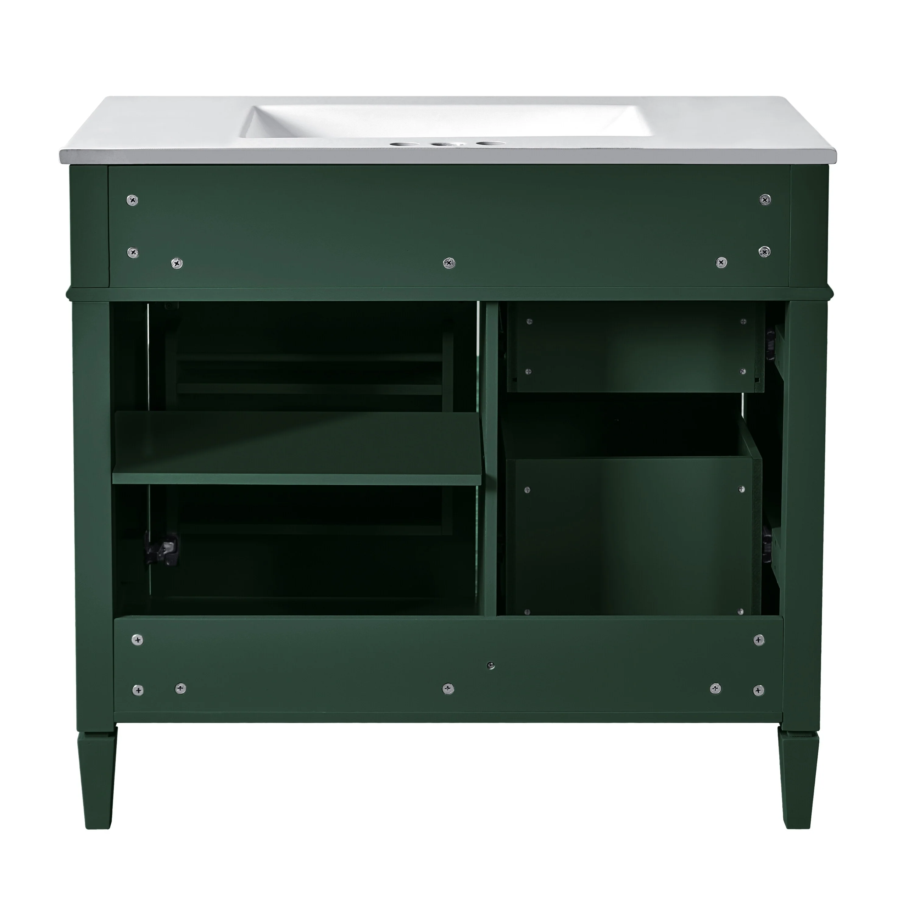 Bathroom Vanity with Single Sink, Bathroom Vanities with 2 Drawers, Bathroom Storage Cabinet with 1 Tip-Out Drawer and 1 Door