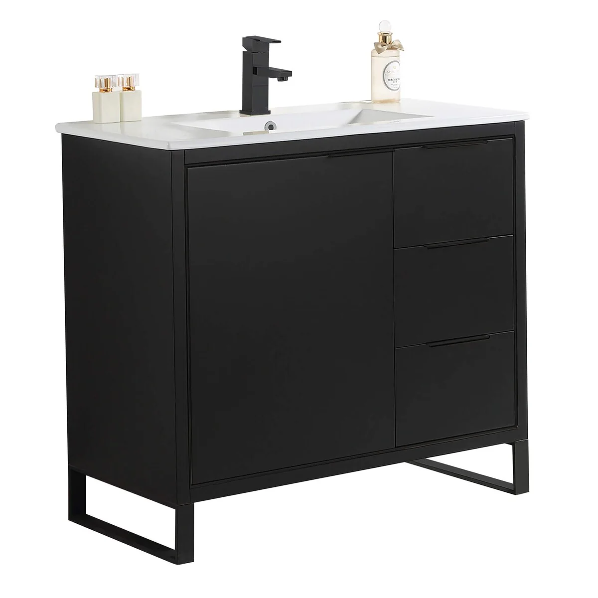 Fine Fixtures Opulence Collection Bathroom Vanity with White Ceramic Sink