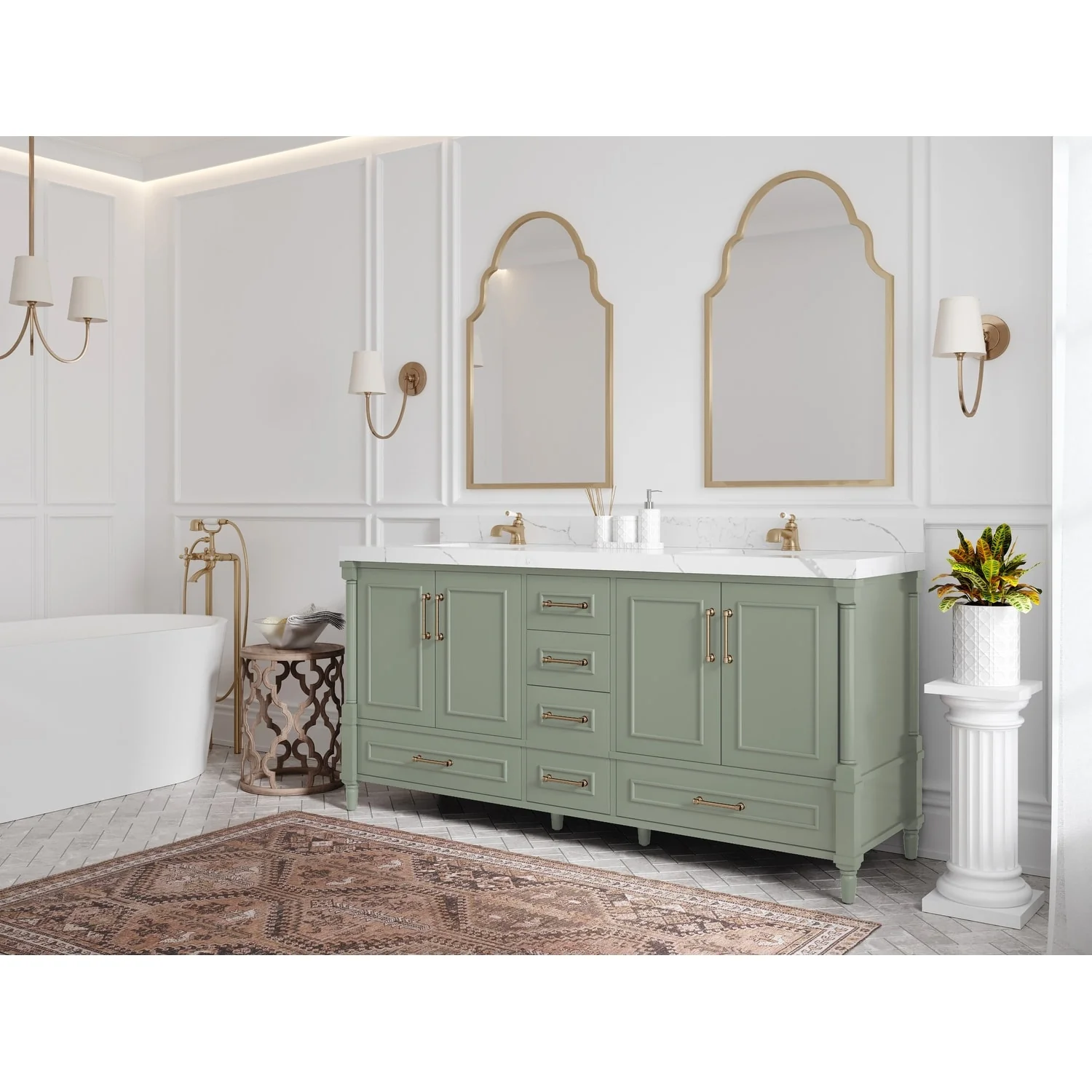 Willow Collections 72 in. W x 22 in. D Aberdeen Double Sink Bathroom Vanity with Countertops