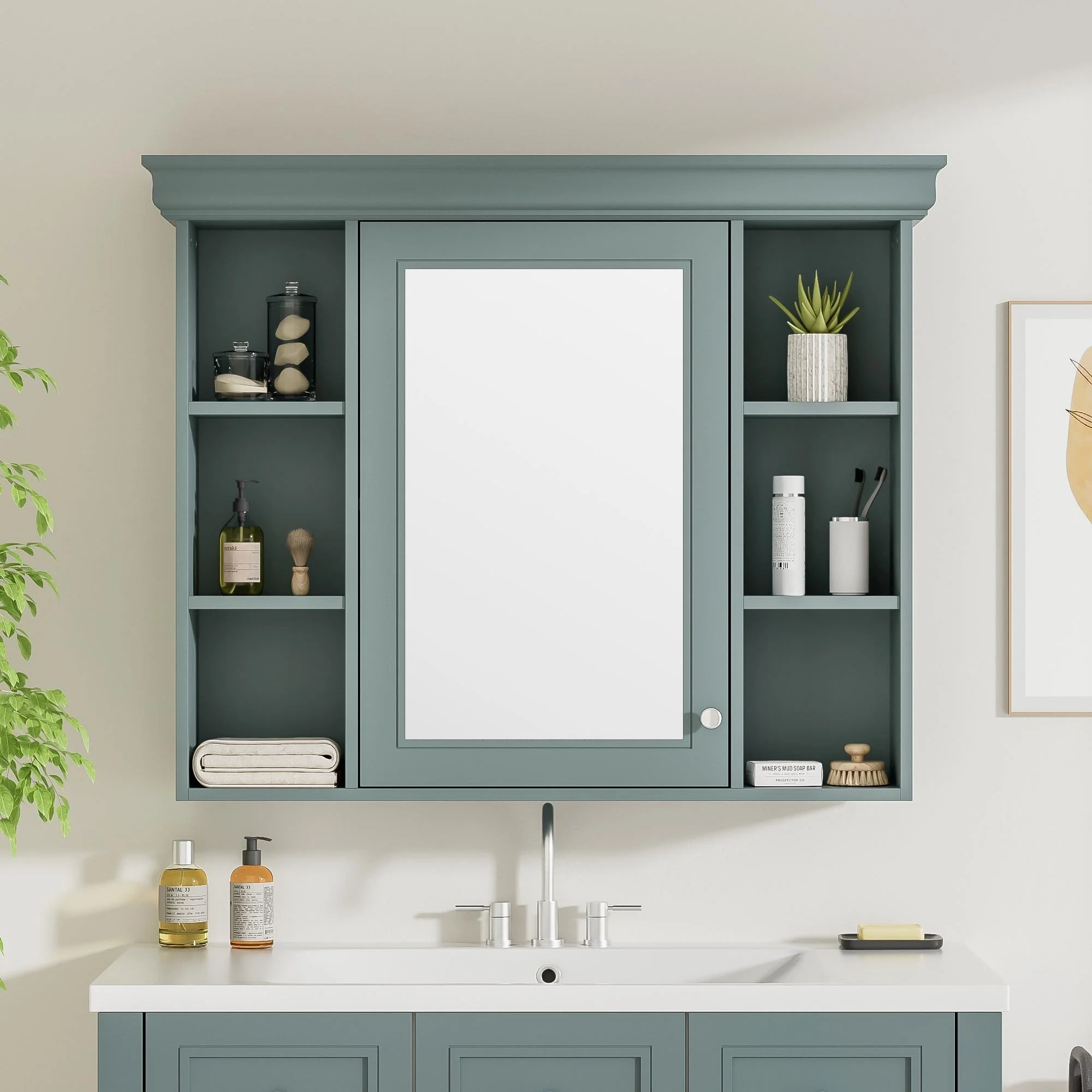 Wall Mounted Bathroom Storage Cabinet with Mirror Door