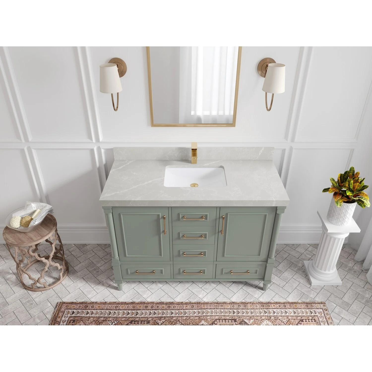 Willow Collections 48 in. W x 22 in. D Aberdeen Single Bowl Sink Bathroom Vanity with Countertop