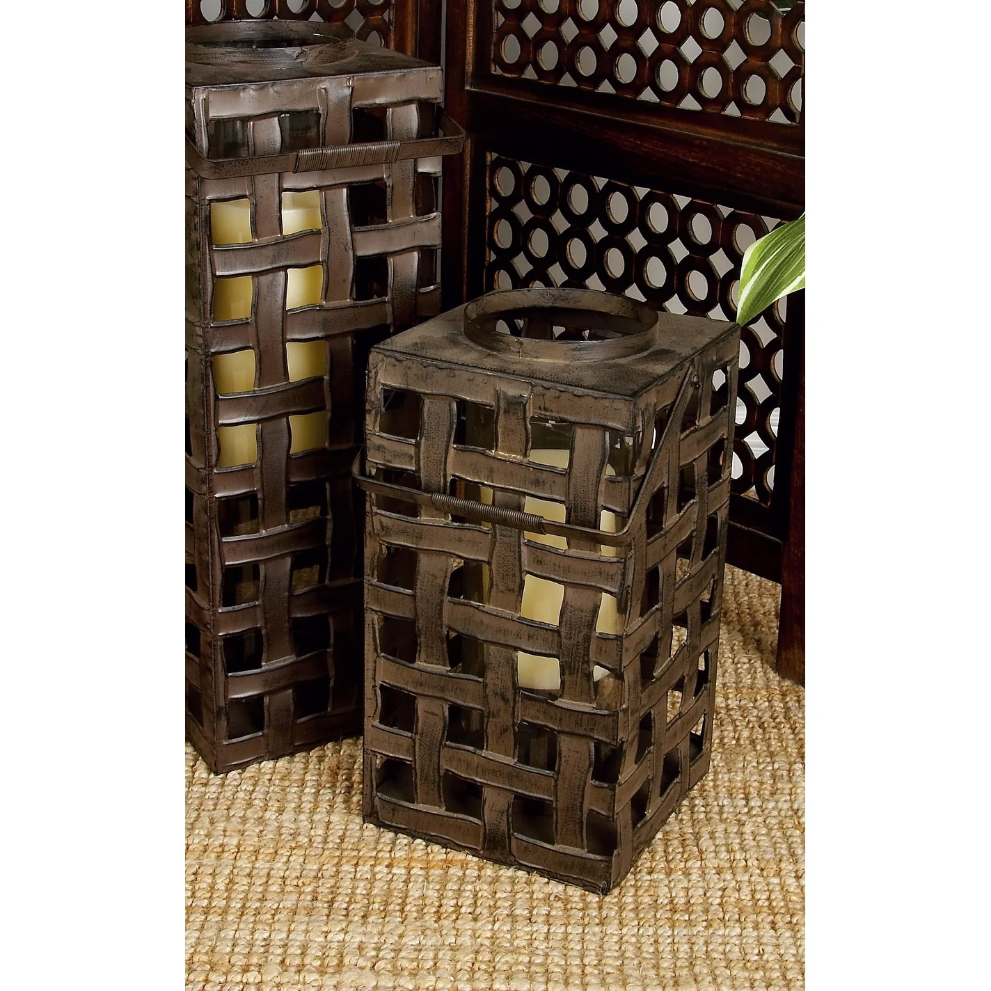 Black Metal Decorative Indoor Outdoor Candle Lantern