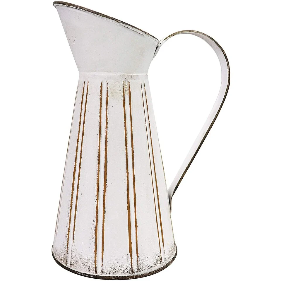 Farmhouse Metal Vase Vintage Rustic Container Home