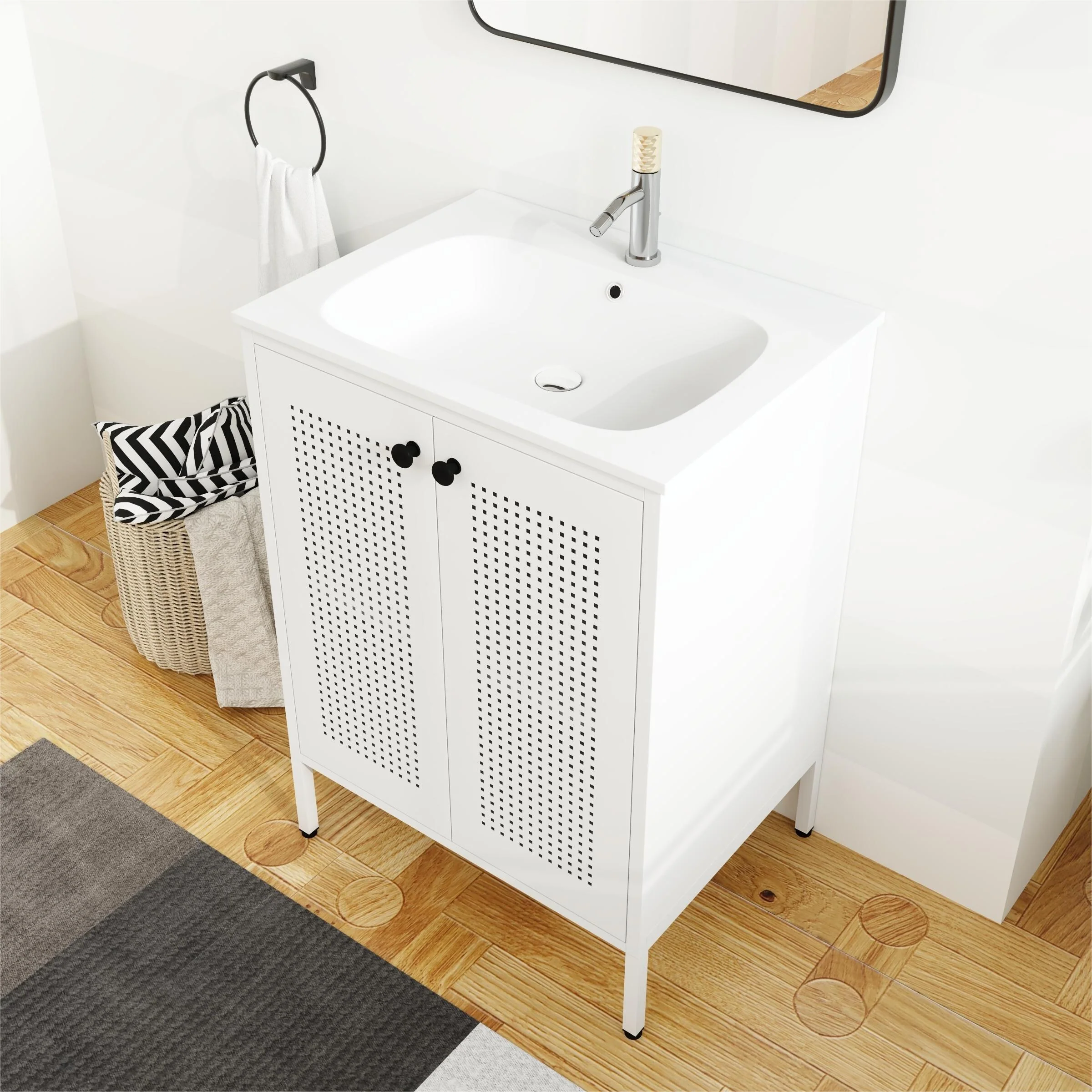 Bathroom Vanity With Sink In 30 Inch, Freestanding Bathroom Vanity With Soft Close Door