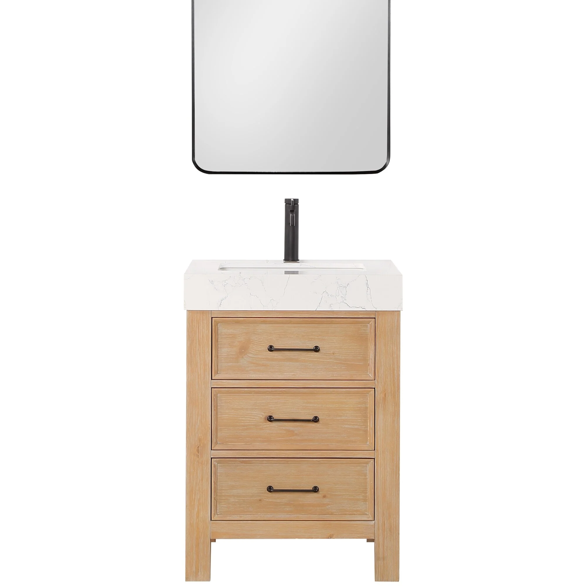 Leon 24 in. Single Bathroom Vanity with Composite Stone Top