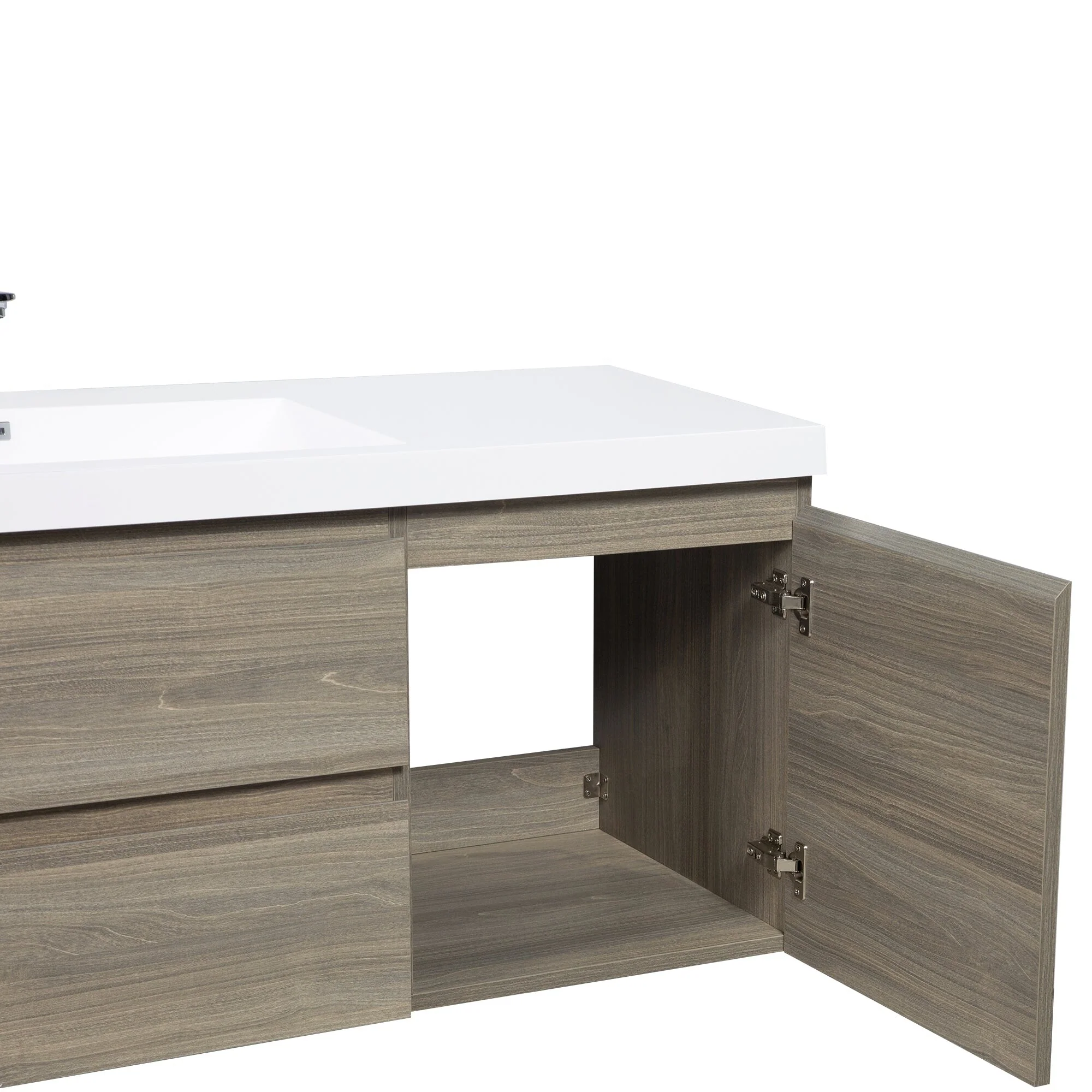 MDF Floating Bathroom Vanity with Integrated Resin Sink