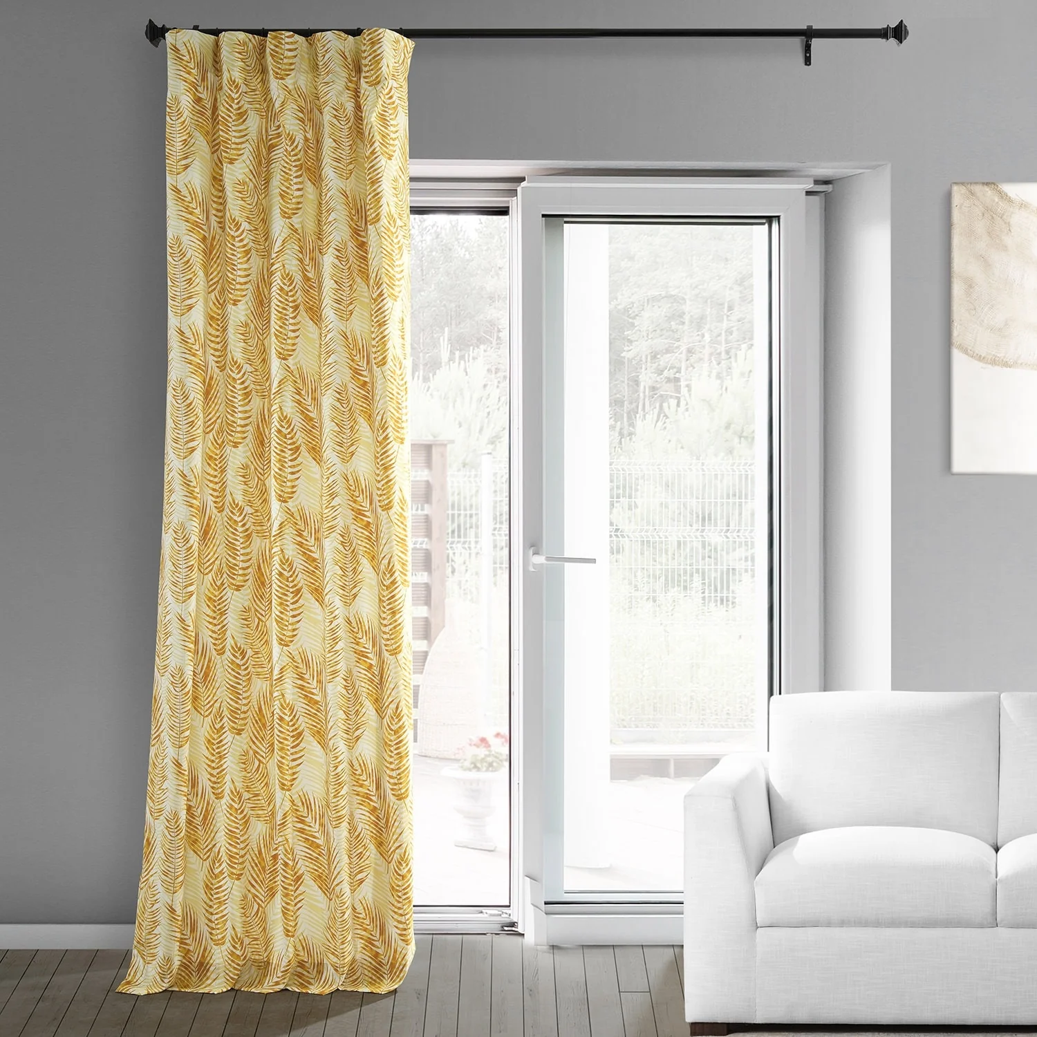 Exclusive Fabrics Ginsberg Modern Botanical Printed Cotton Room Darkening Curtains - Single Panel (1 Panel)