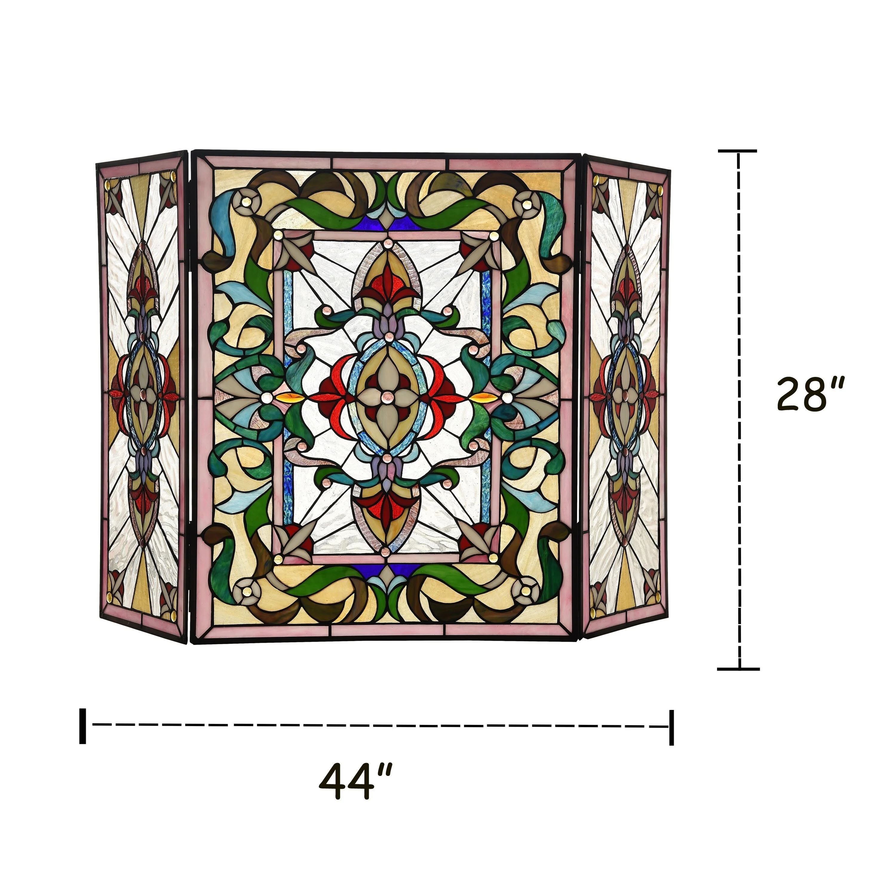 Tiffany 3-panel Fireplace Screen