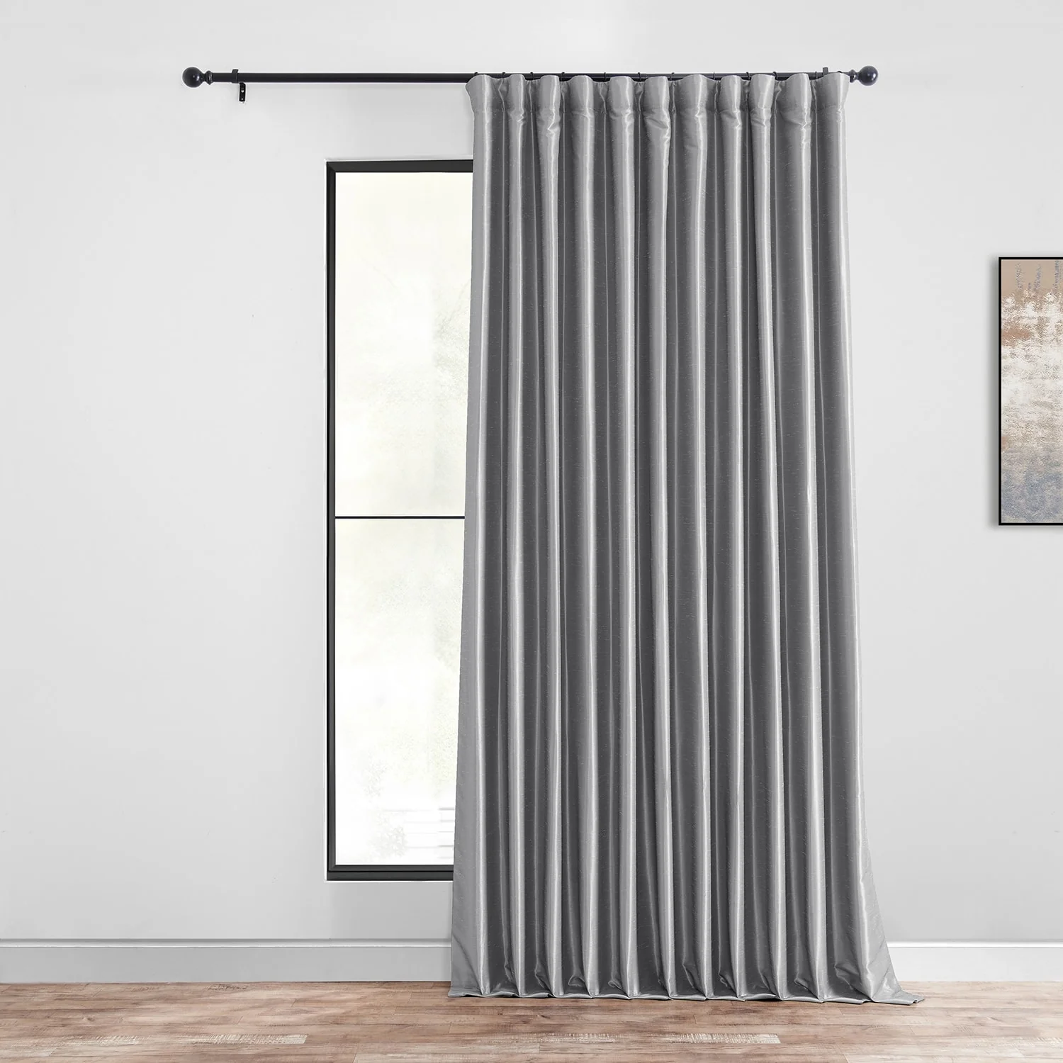 Exclusive Fabrics Blackout Extra Wide Faux Dupioni Curtain (1 Panel)