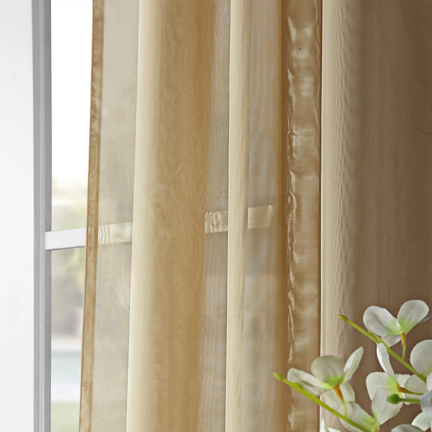 Exclusive Fabrics Extra Wide Double Layer Sheer Curtains (1 Panel) - Elegant Window Treatment