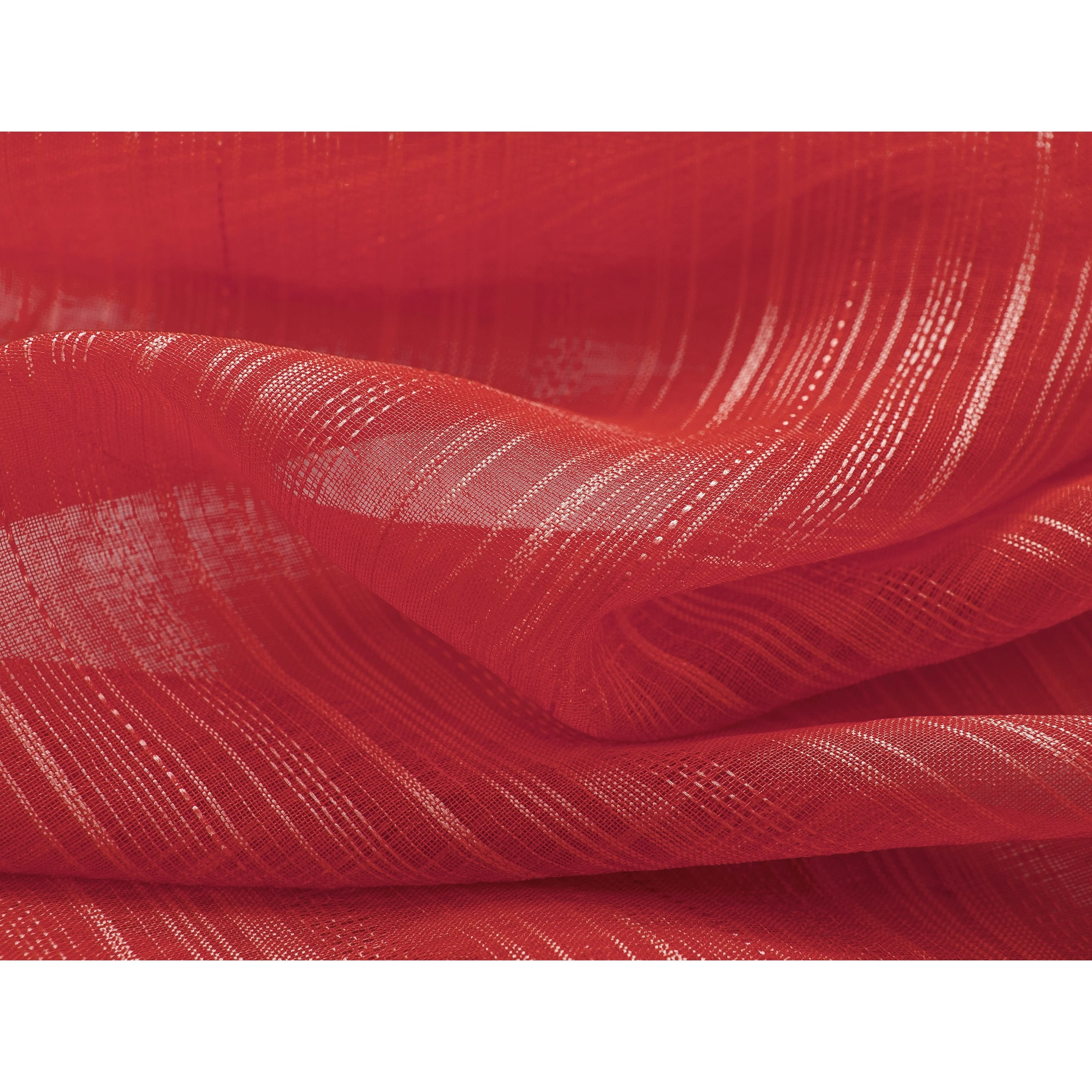 Erica Striped Doily Single Grommet Curtain Panel - (1x) 54 x 90 in. - (1x) 54 x 90 in.