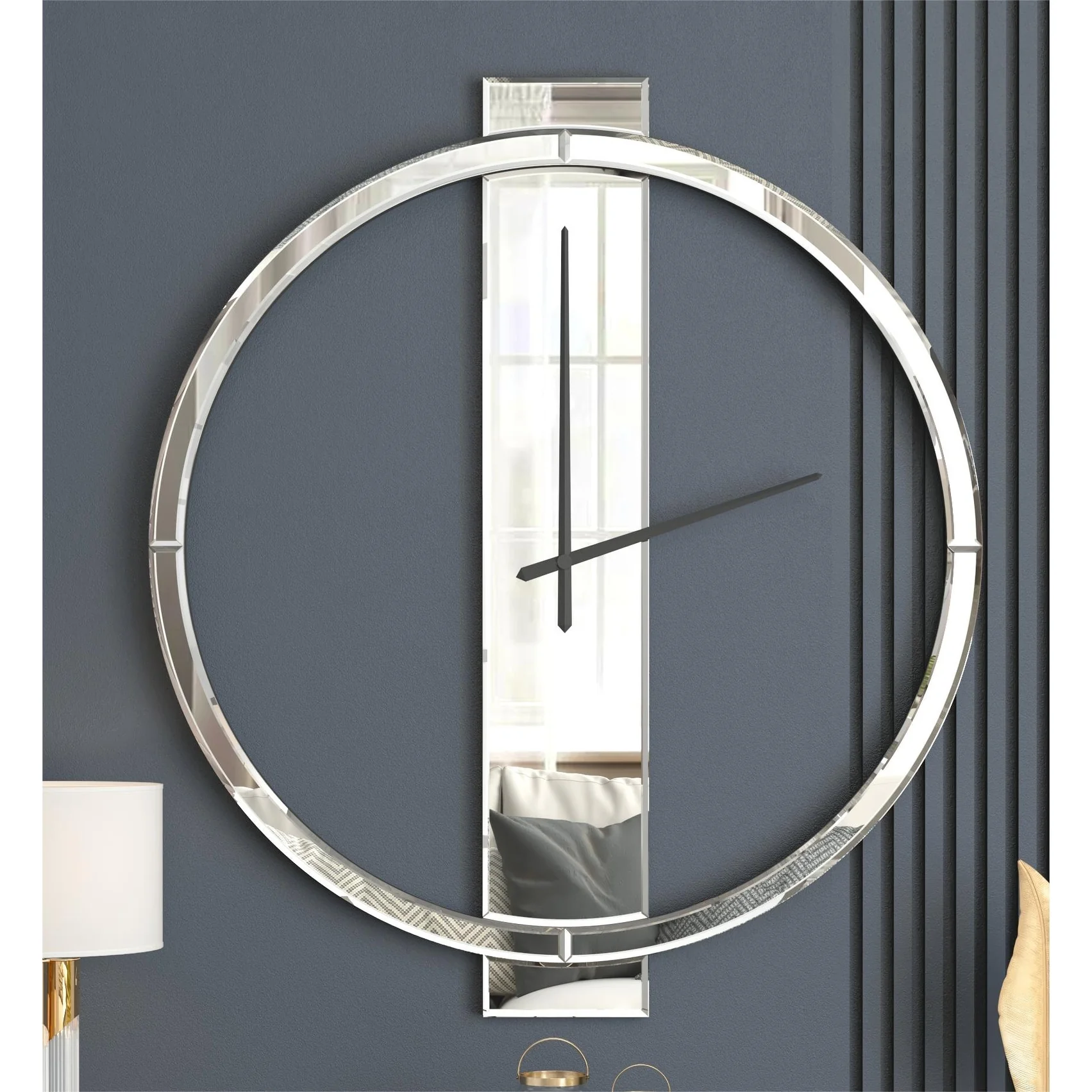 Glass Round Wall Clock 24 Inches