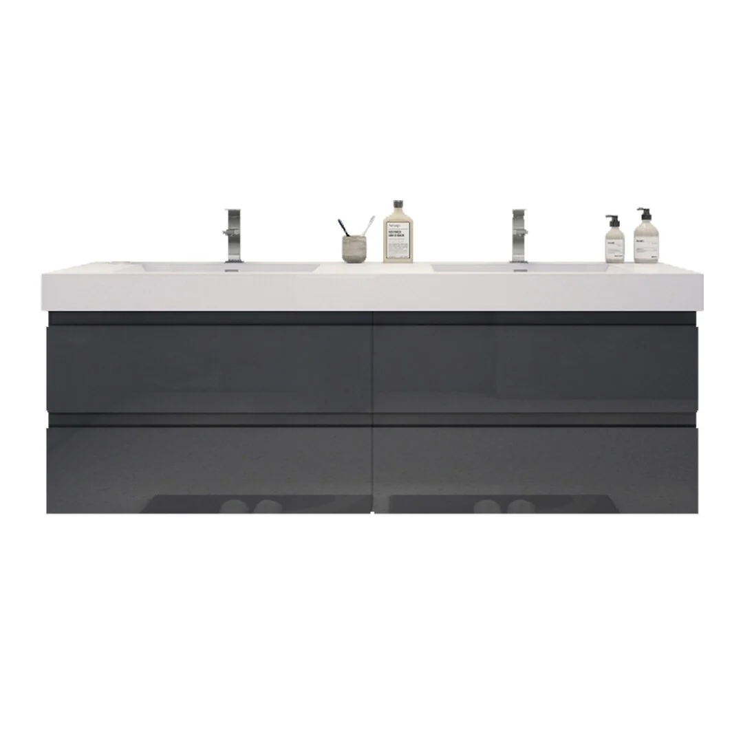 Baillie 72'' Wall-Mounted Vanity with Double Reinforced Acrylic Sink