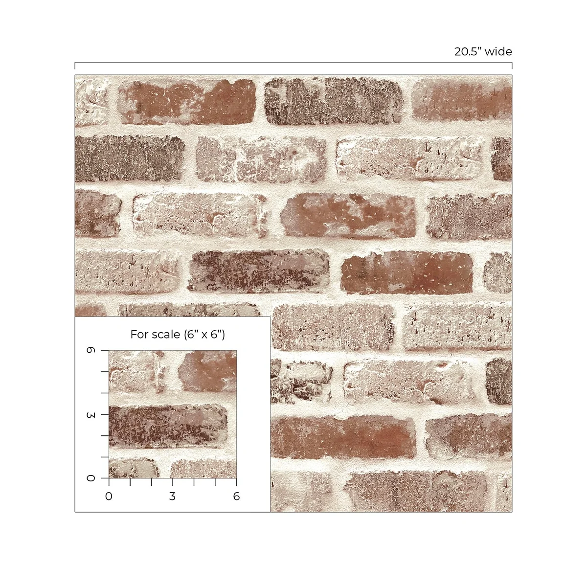 NextWall Washed Brick Peel and Stick Removable Wallpaper