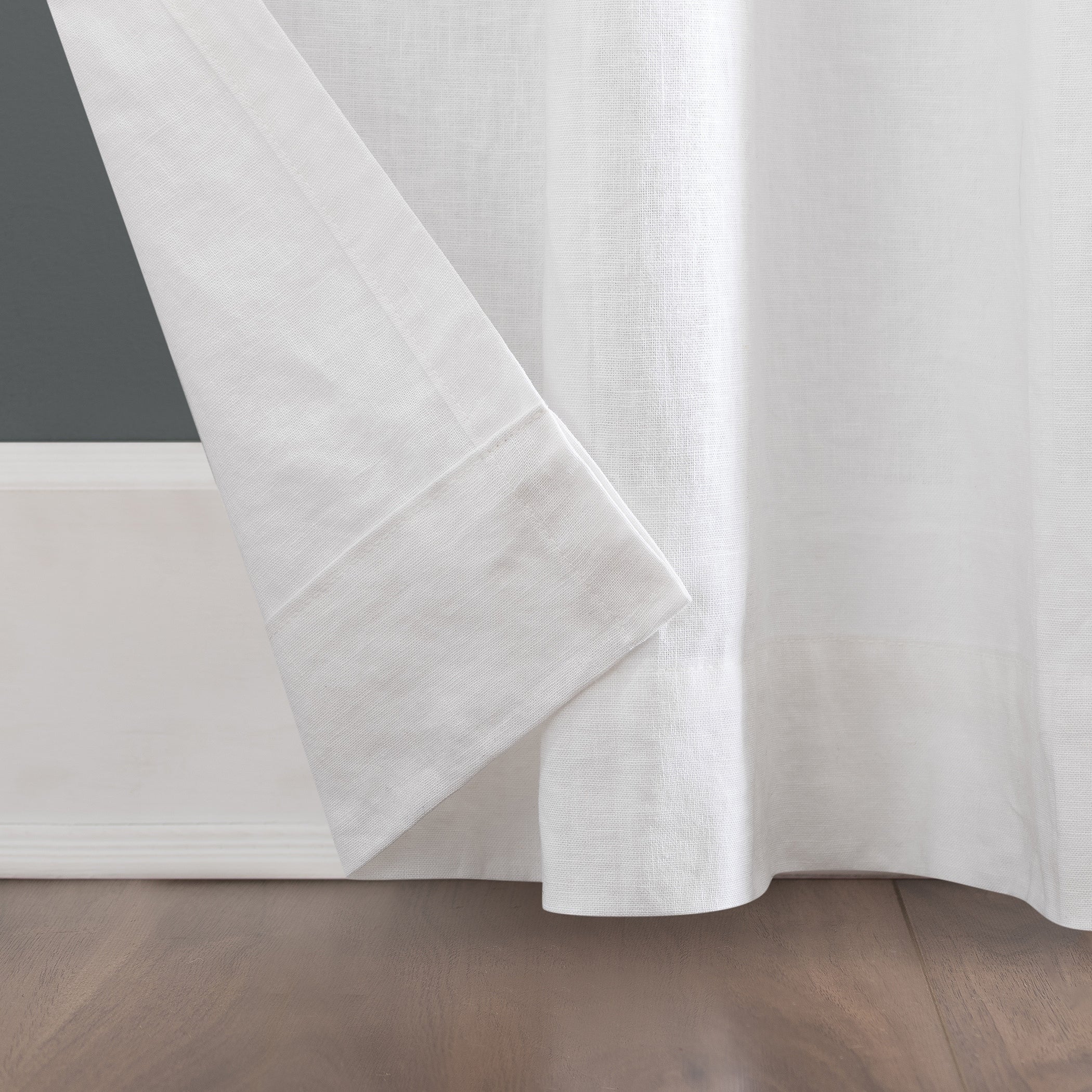 Archaeo Linen Cotton Blend Tab Top Curtain, Single Panel
