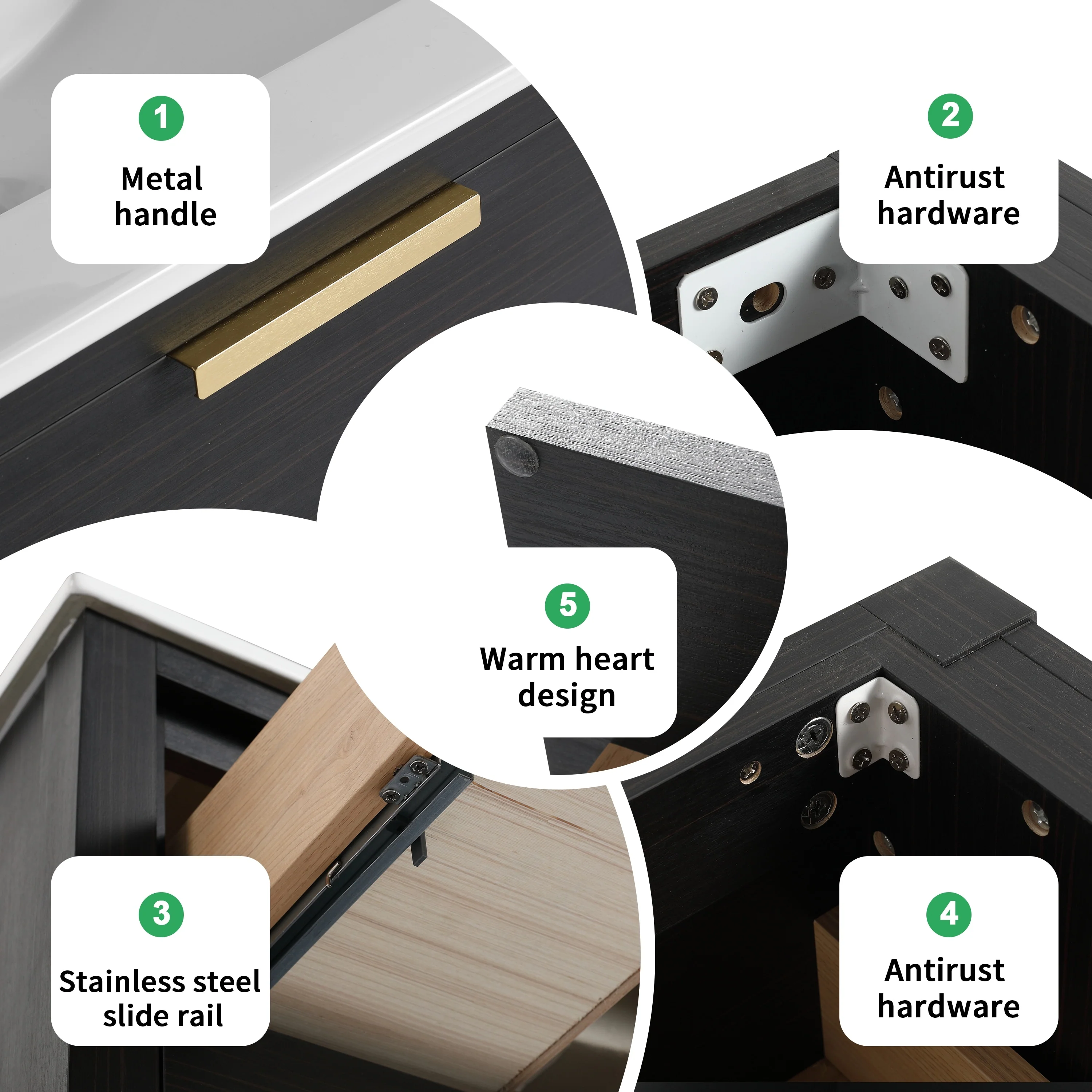 BNK 30/36 Inch Bathroom Vanity With Single Sink,Modern Bathroom Vanities With Soft Close Drawer And Shelf