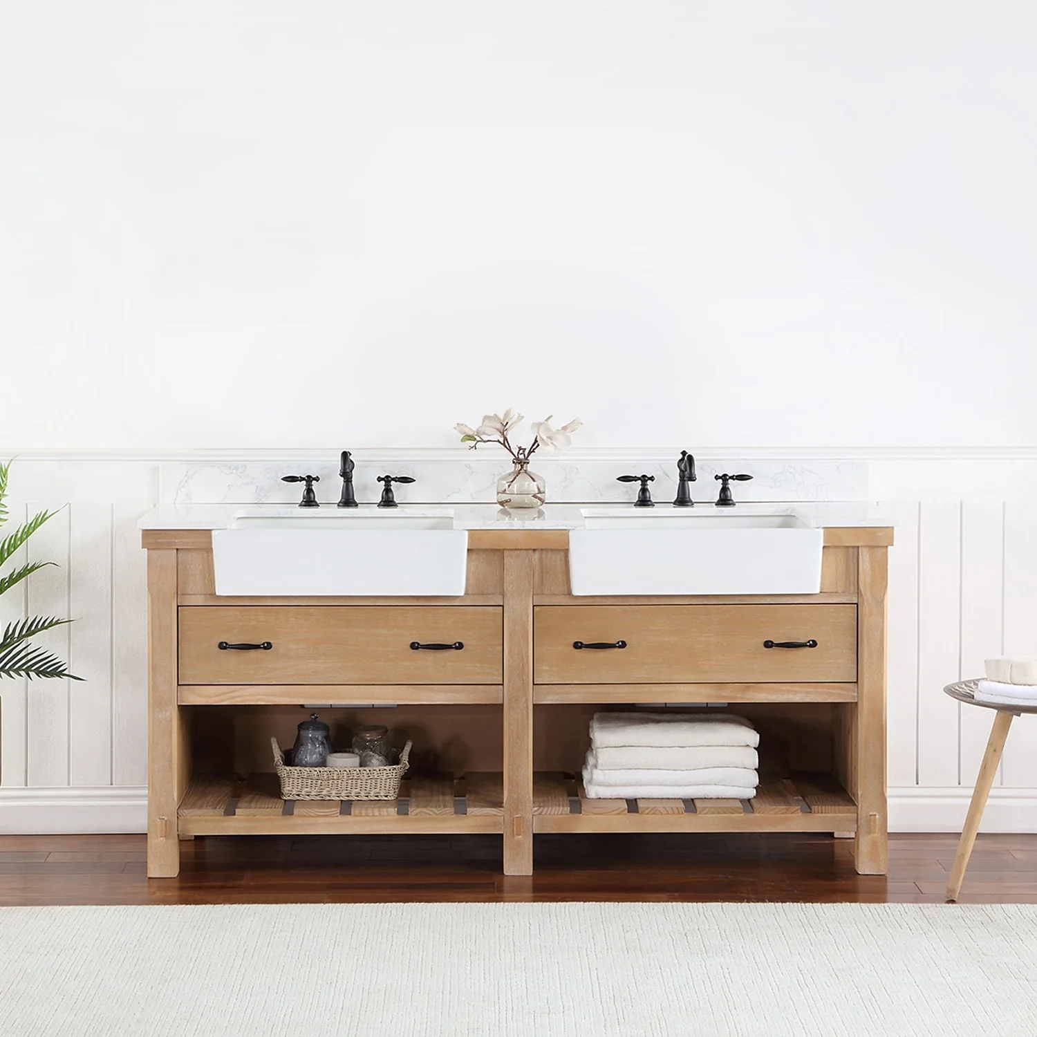 Villareal Bath Vanity with Composite Stone Top without Mirror