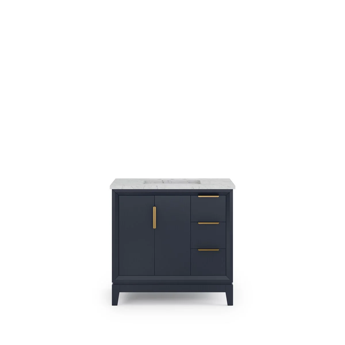 Elizabeth 36-Inch Single Sink Carrara White Marble Vanity