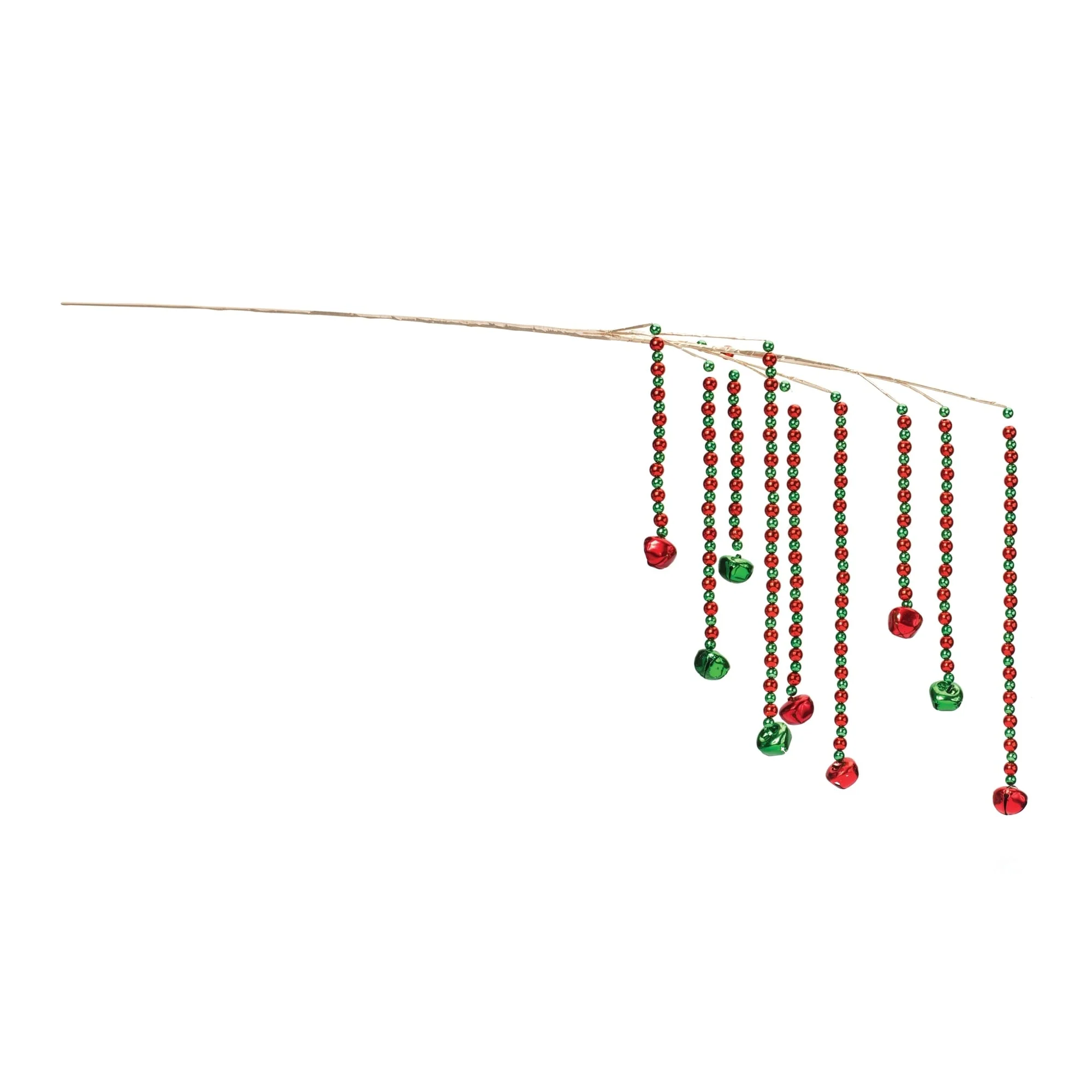 Hanging Sleigh Bell Branch (Set of 2) - Champagne
