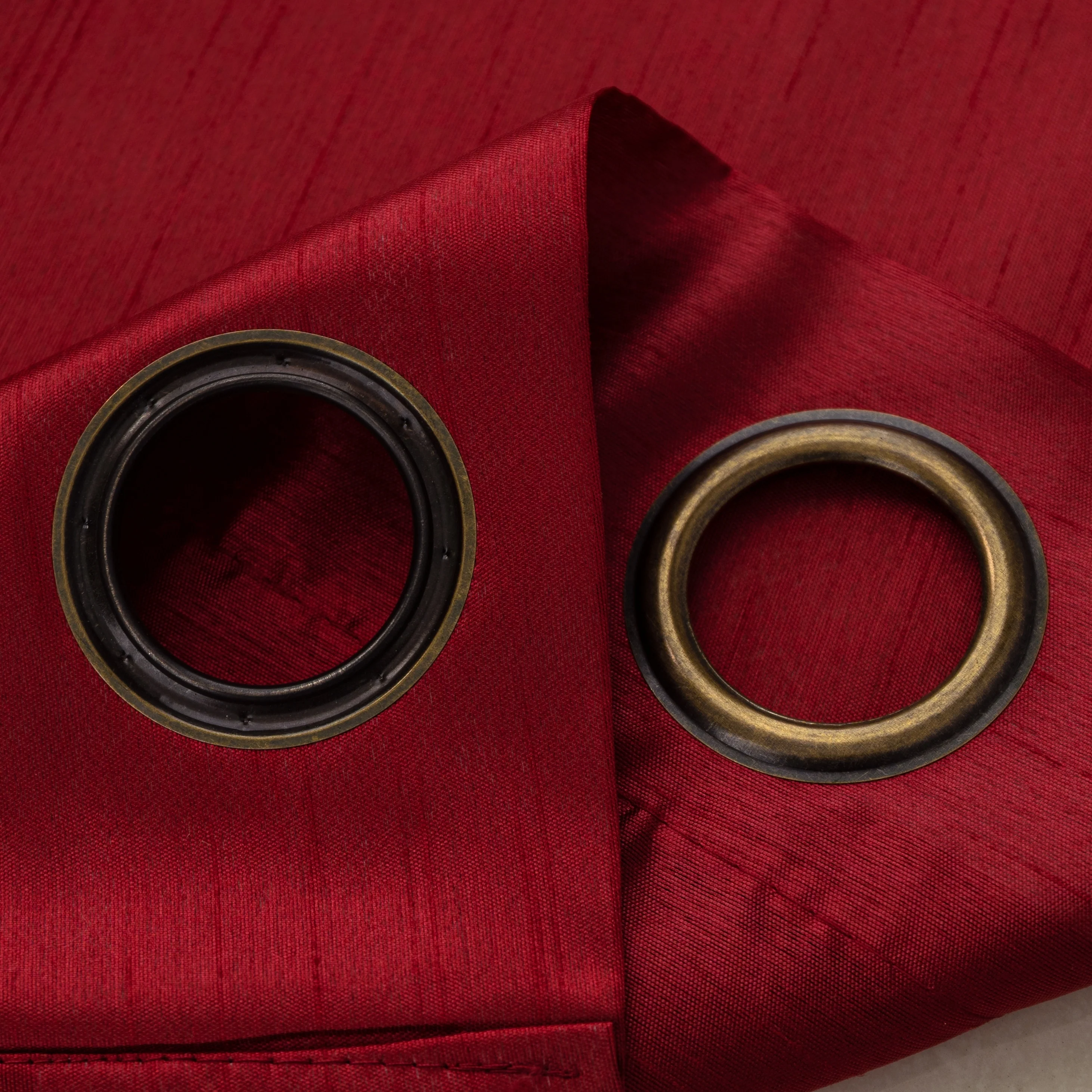 Nancy Faux Silk Window Curtain Panel Set