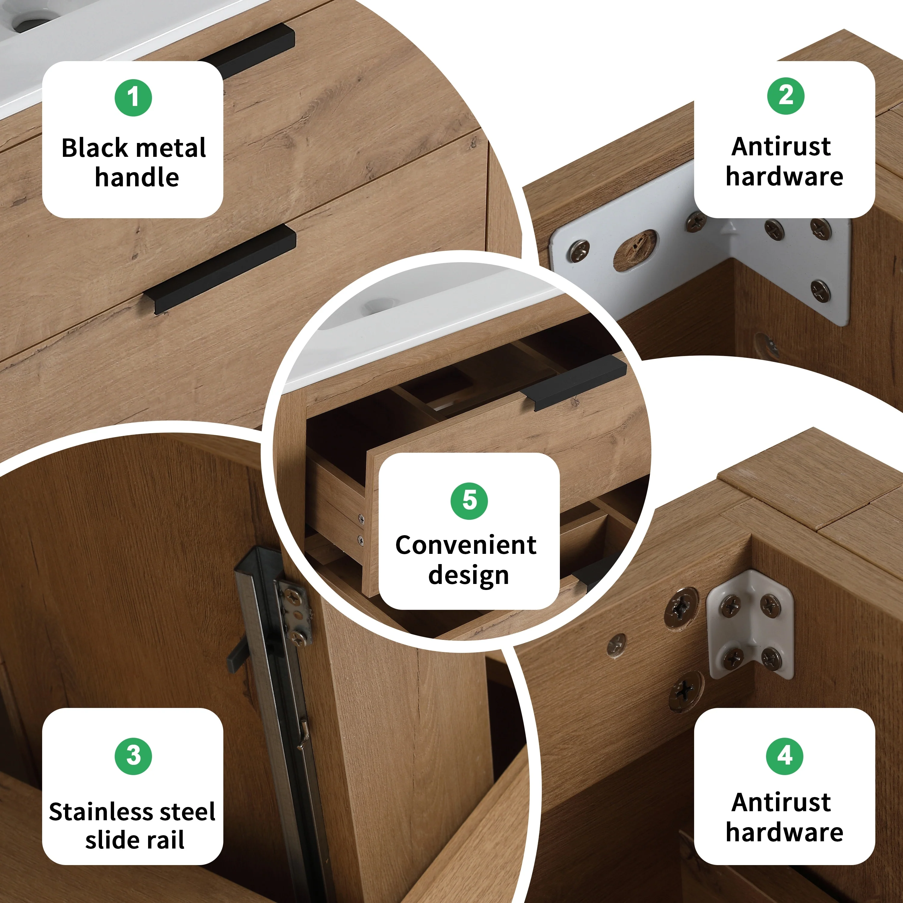 BNK 30/36 Inch Bathroom Vanity With Single Sink,Modern Bathroom Vanities With Soft Close Drawer And Shelf