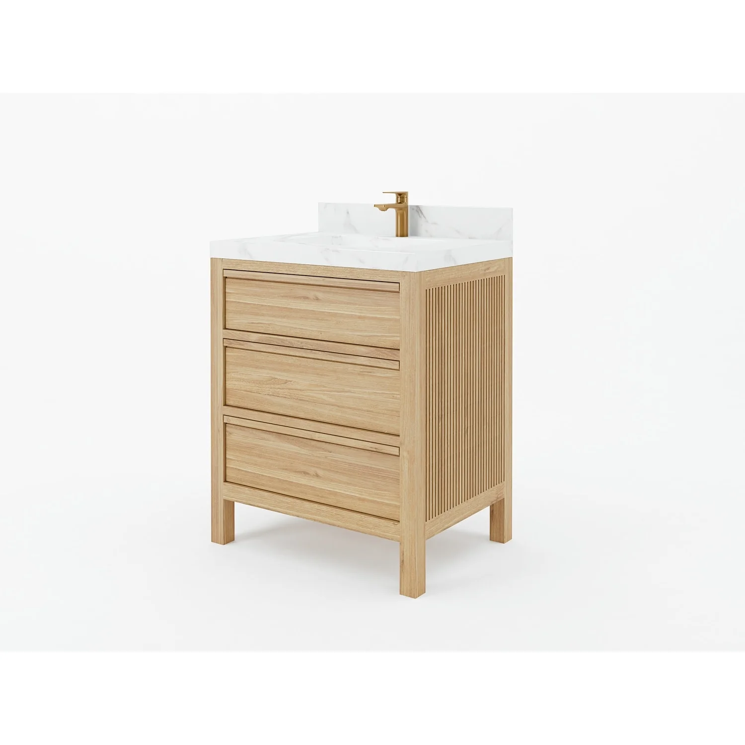 Willow Collections 30 in. W x 22 in. D Elizabeth Solid Teak Wodd Single Sink Bathroom Vanity with Countertop
