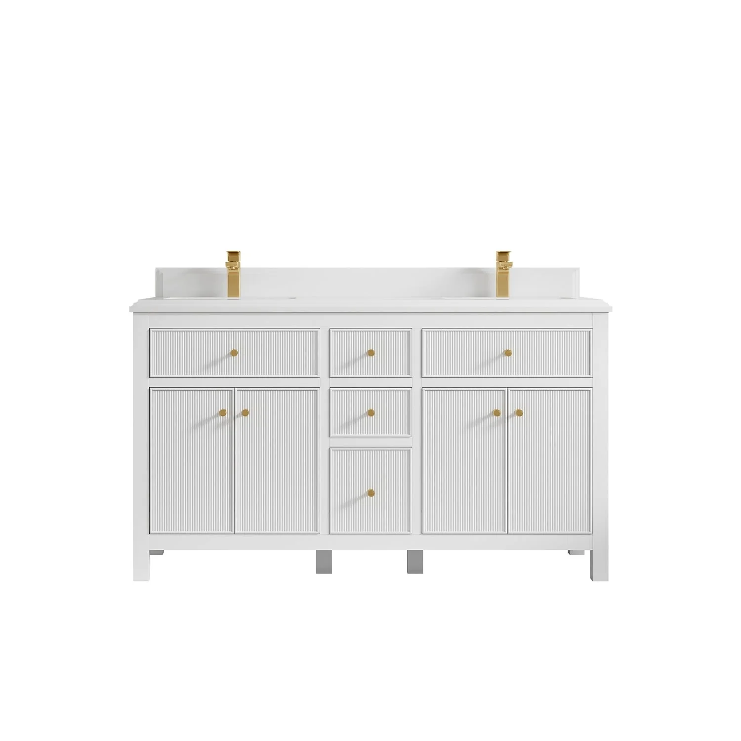 Willow Collections 60 in. W x 22 in D. Sonoma Free Standing Reeded Double Sink Bathroom Vanity with Countertop