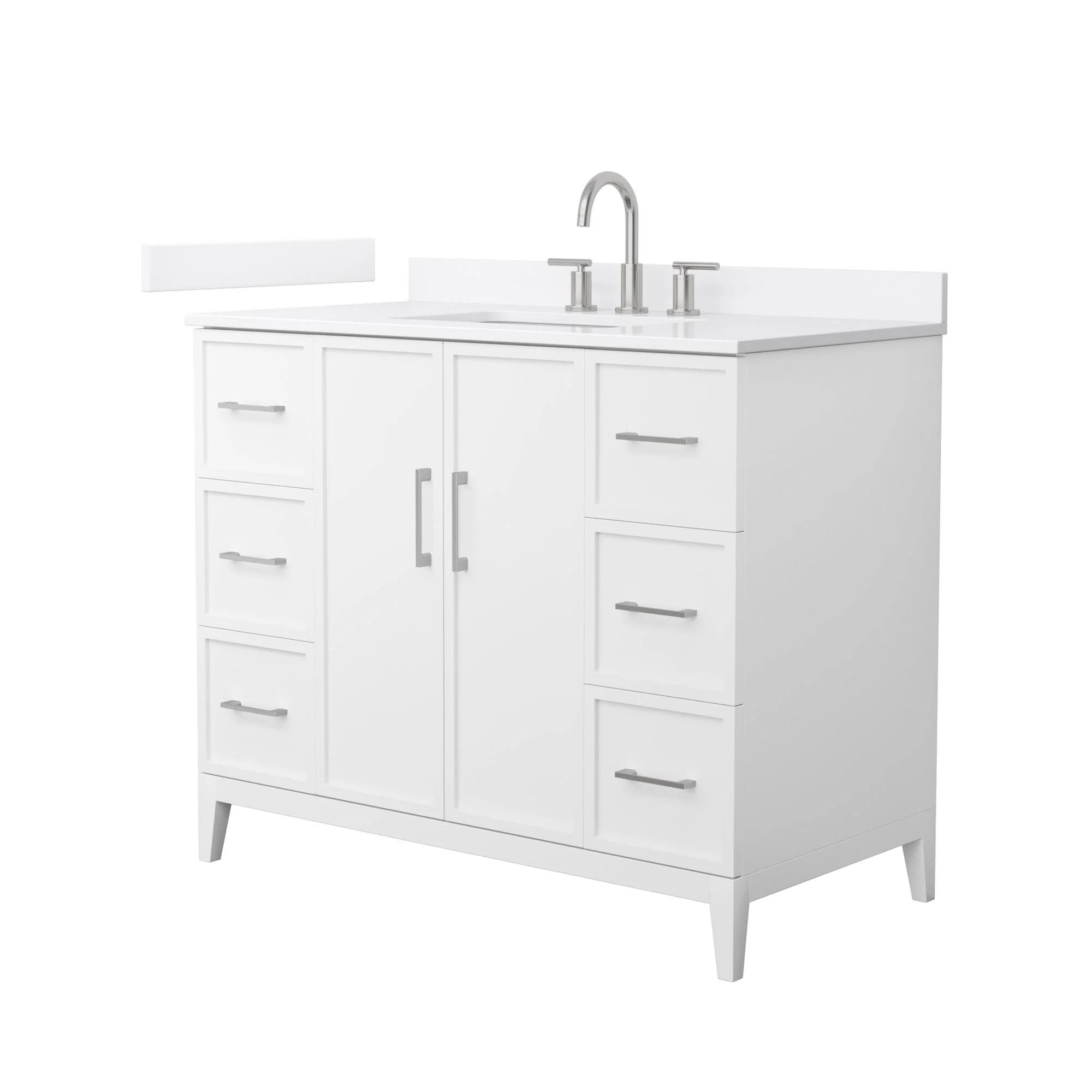 Elan 42-inch Single Vanity, 3 Hole Quartz Top