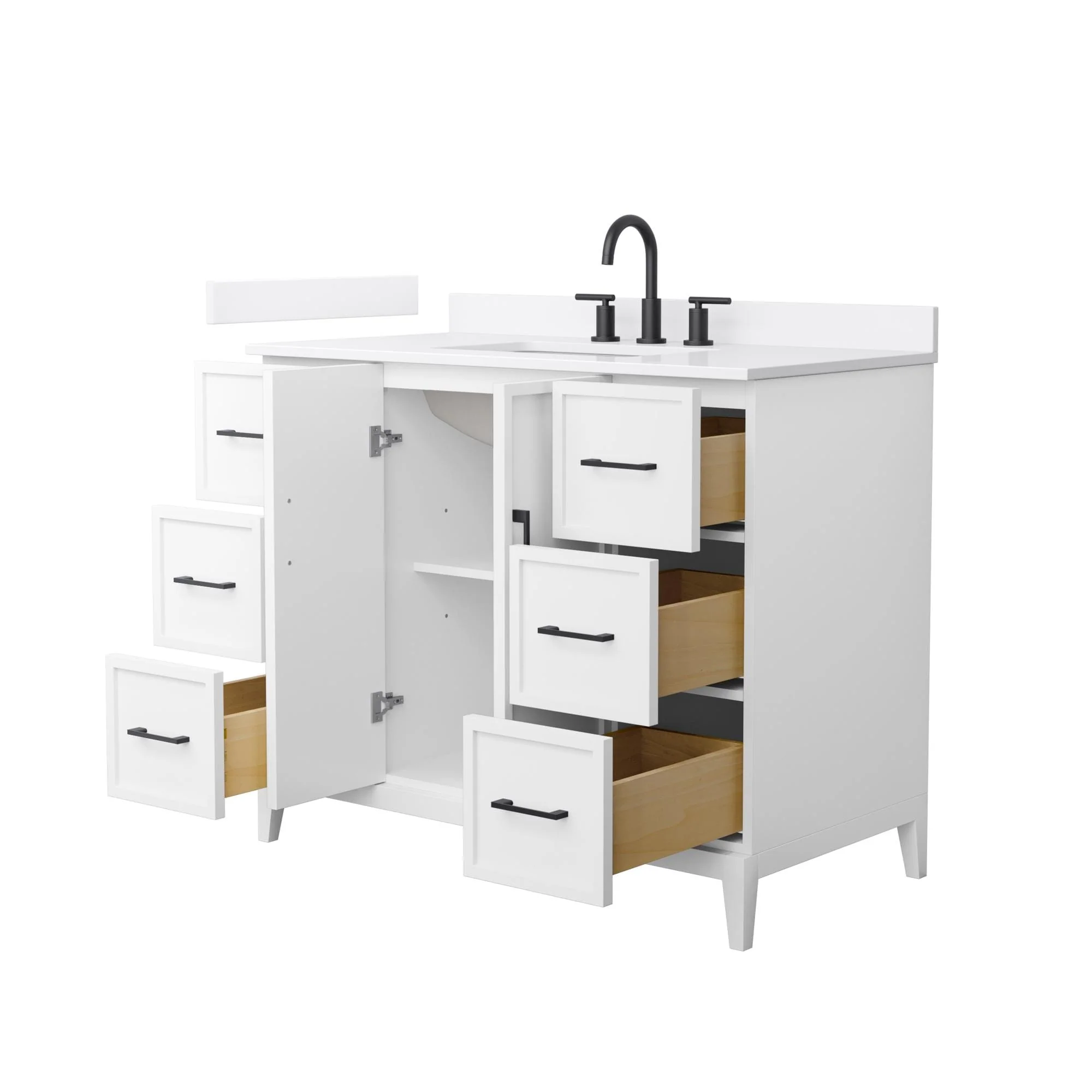 Elan 42-inch Single Vanity, 3 Hole Quartz Top