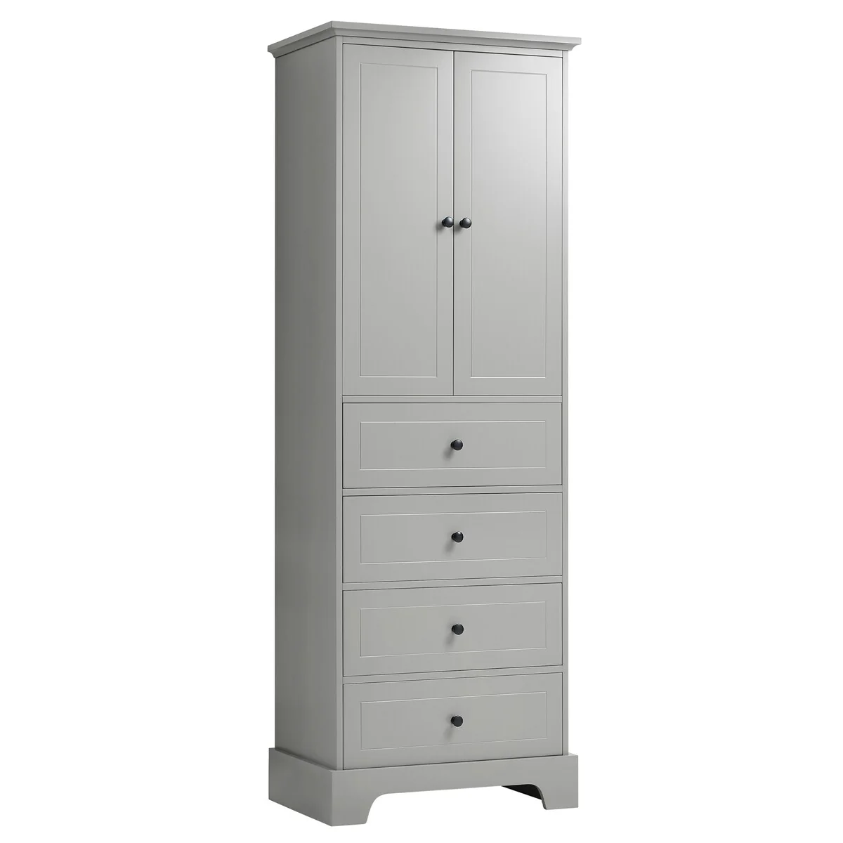 23.6 in. W x 15.7 in. D x 68.1 in. H Linen Cabinet with 2 Doors and 4 Drawers