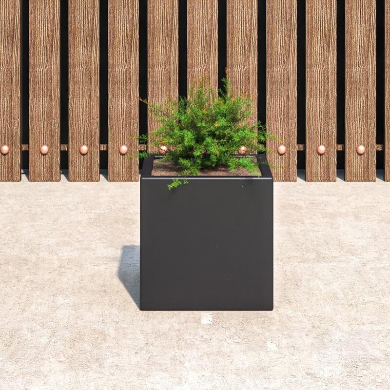 Fern Modern Square Fiberstone and MGO Clay Planter with Drainage for Indoor & Outdoor Home Office Patio Yard Decor