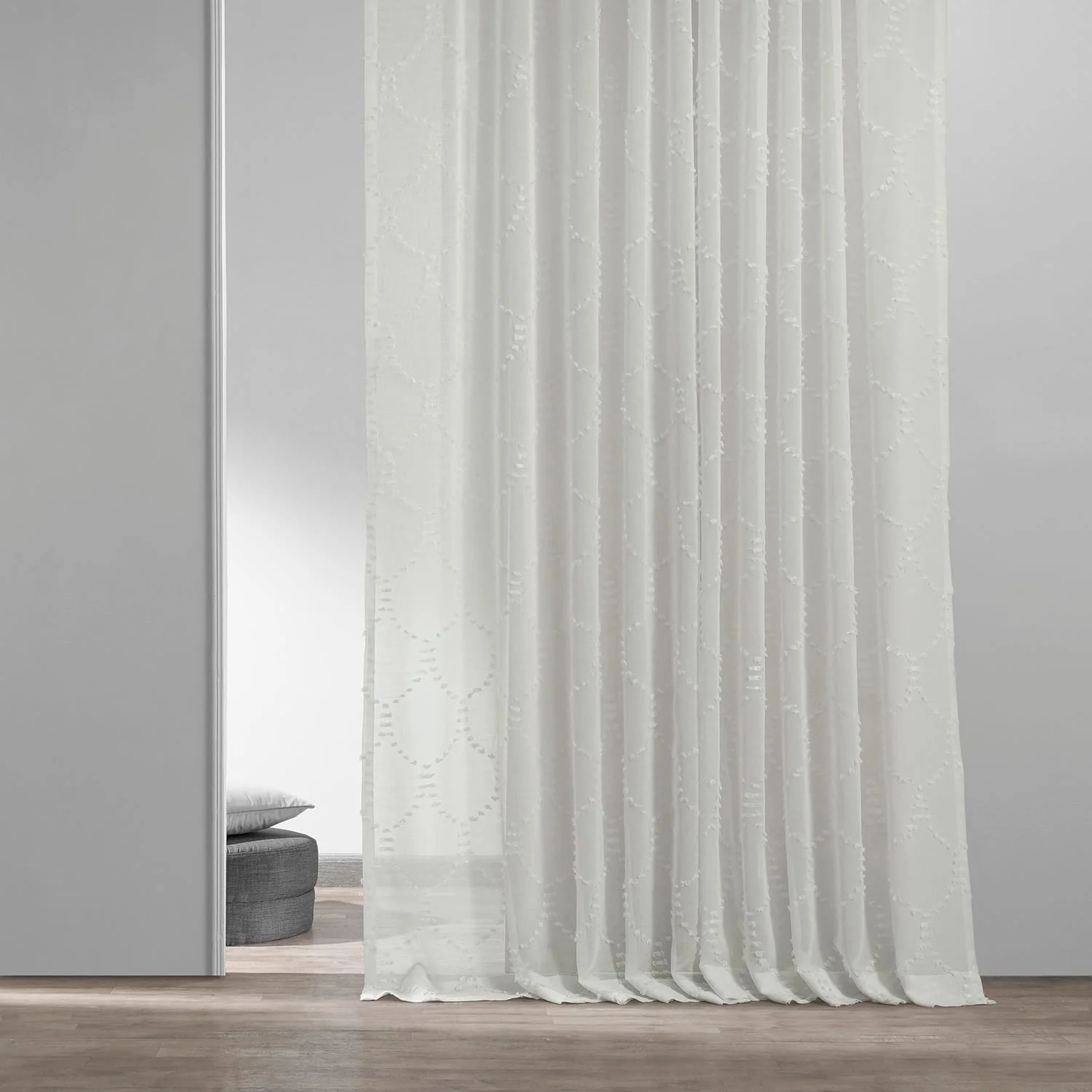 Exclusive Fabrics Marseille Shell Patterned Linen Sheer Curtain (1 Panel)